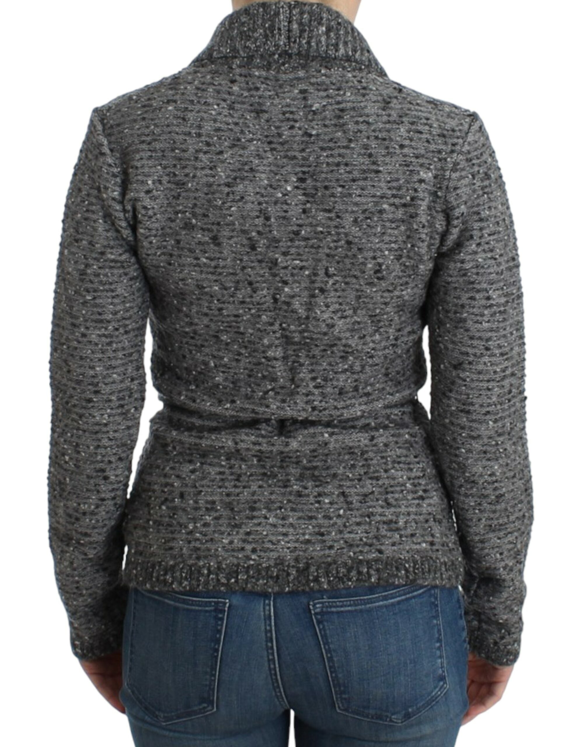 Cavalli Gray wool knitted cardigan - PreLoved & Luxe