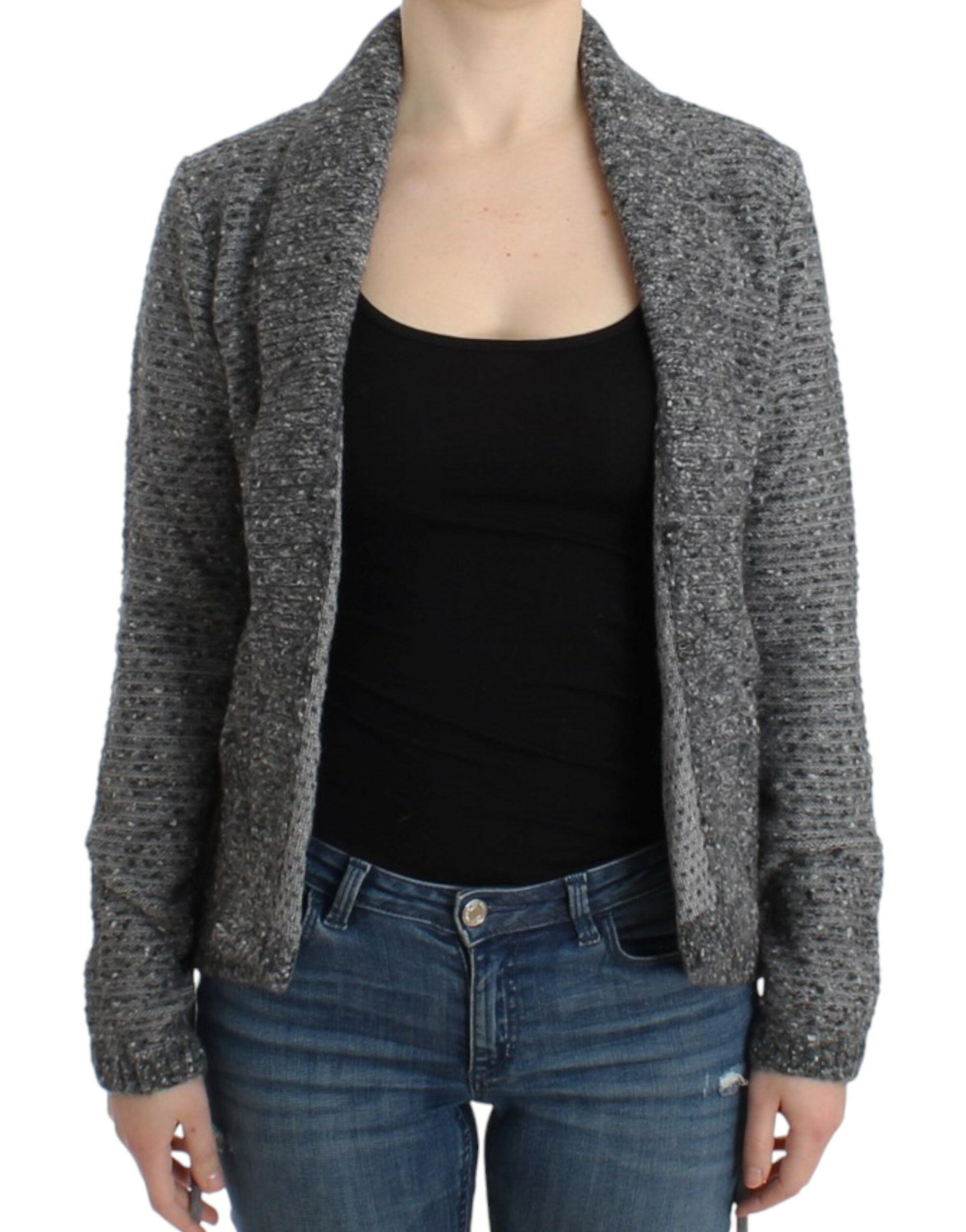 Cavalli Gray wool knitted cardigan - PreLoved & Luxe