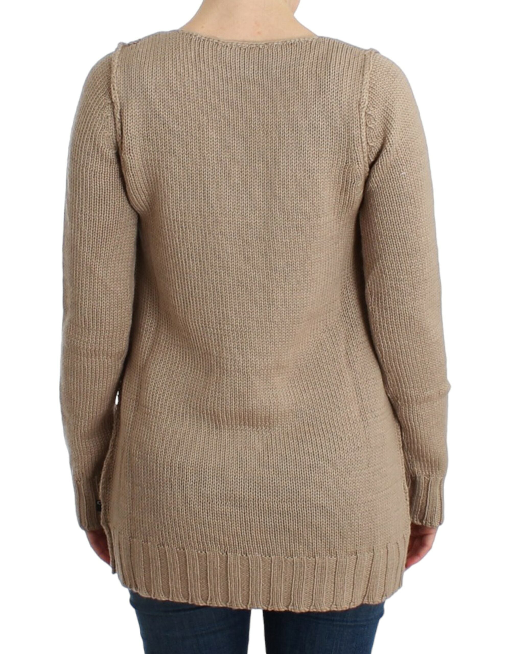 Cavalli Beige knitted wool sweater - PreLoved & Luxe