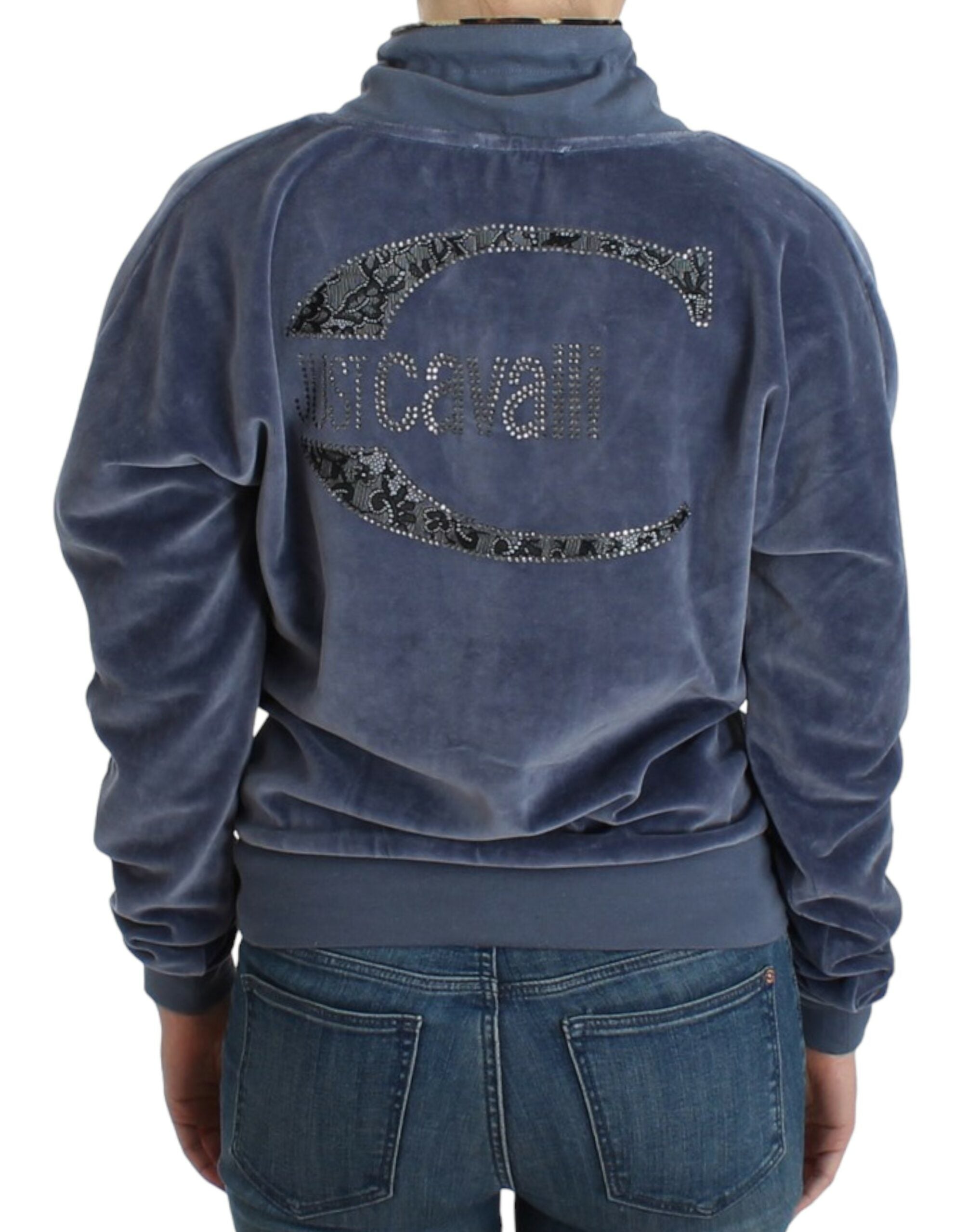 Cavalli Blue velvet cotton sweater - PreLoved & Luxe