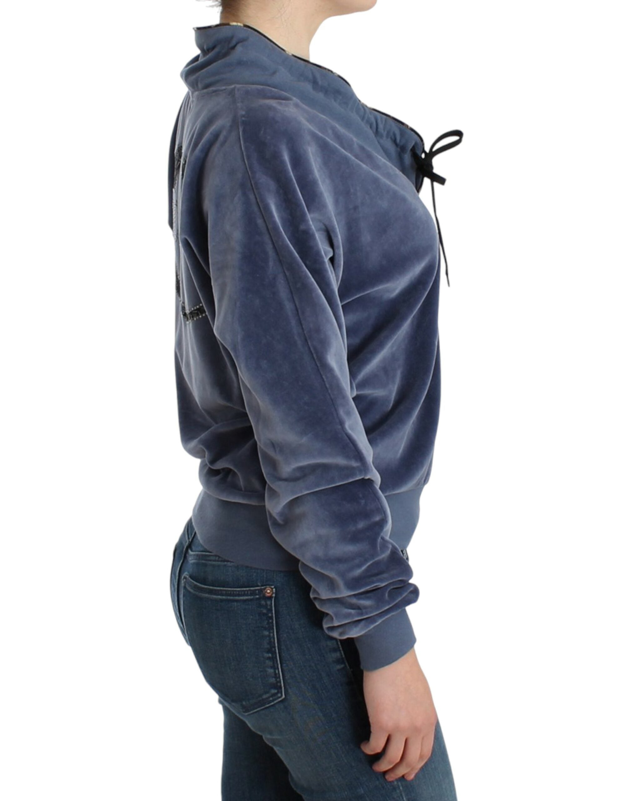 Cavalli Blue velvet cotton sweater - PreLoved & Luxe