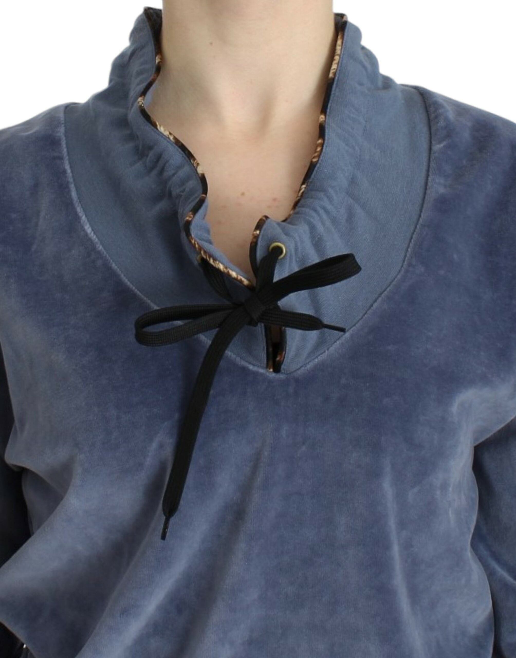 Cavalli Blue velvet cotton sweater - PreLoved & Luxe