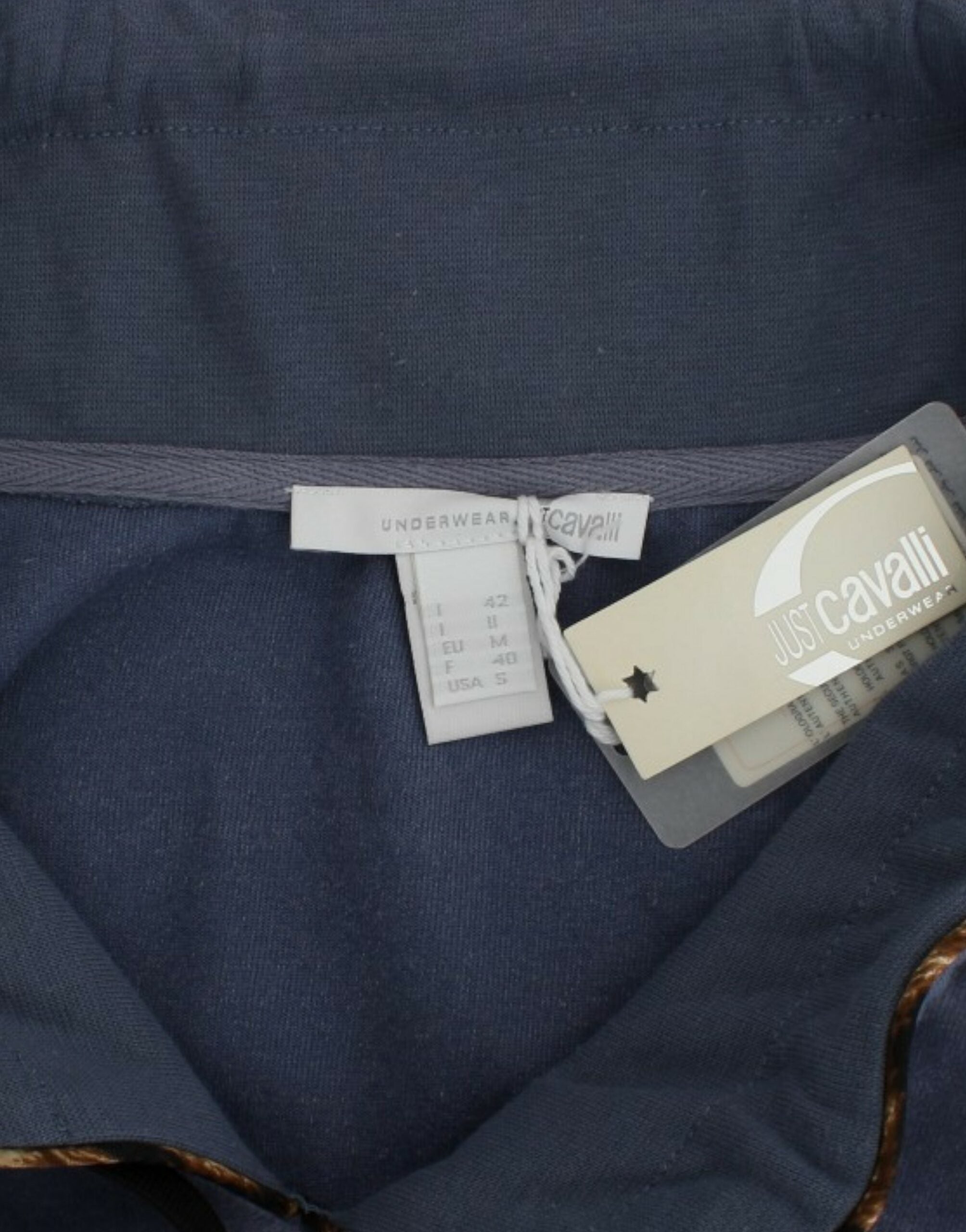 Cavalli Blue velvet cotton sweater - PreLoved & Luxe