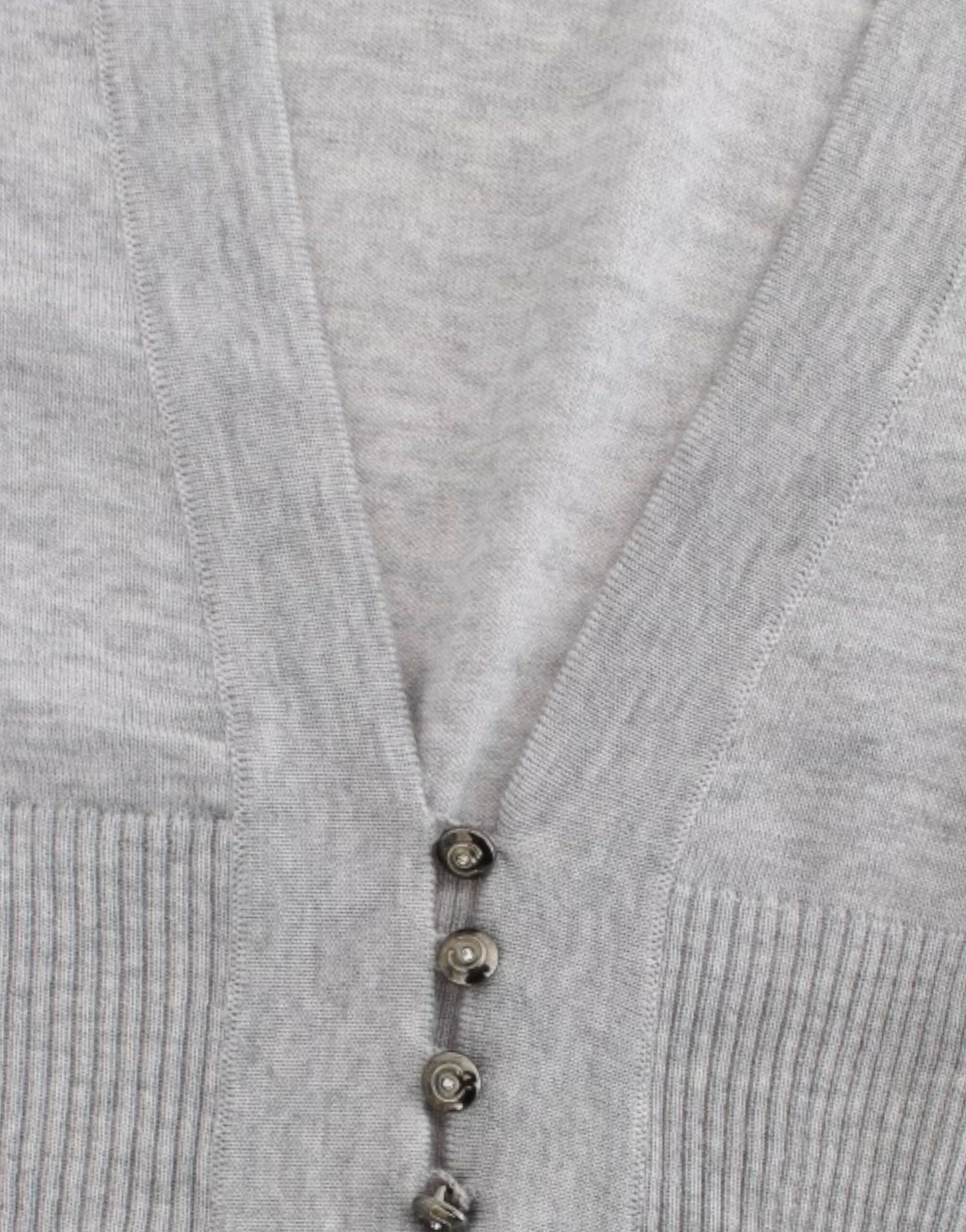 Cavalli Gray cropped wool cardigan - PreLoved & Luxe