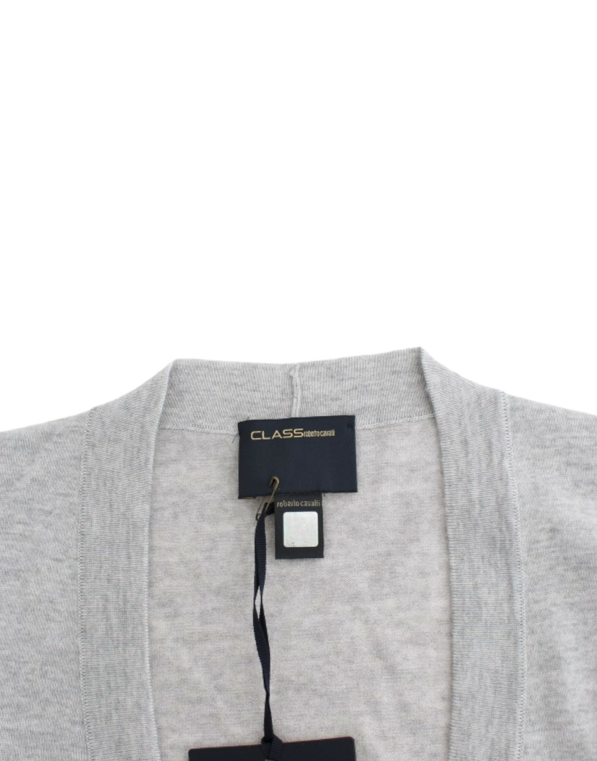Cavalli Gray cropped wool cardigan - PreLoved & Luxe