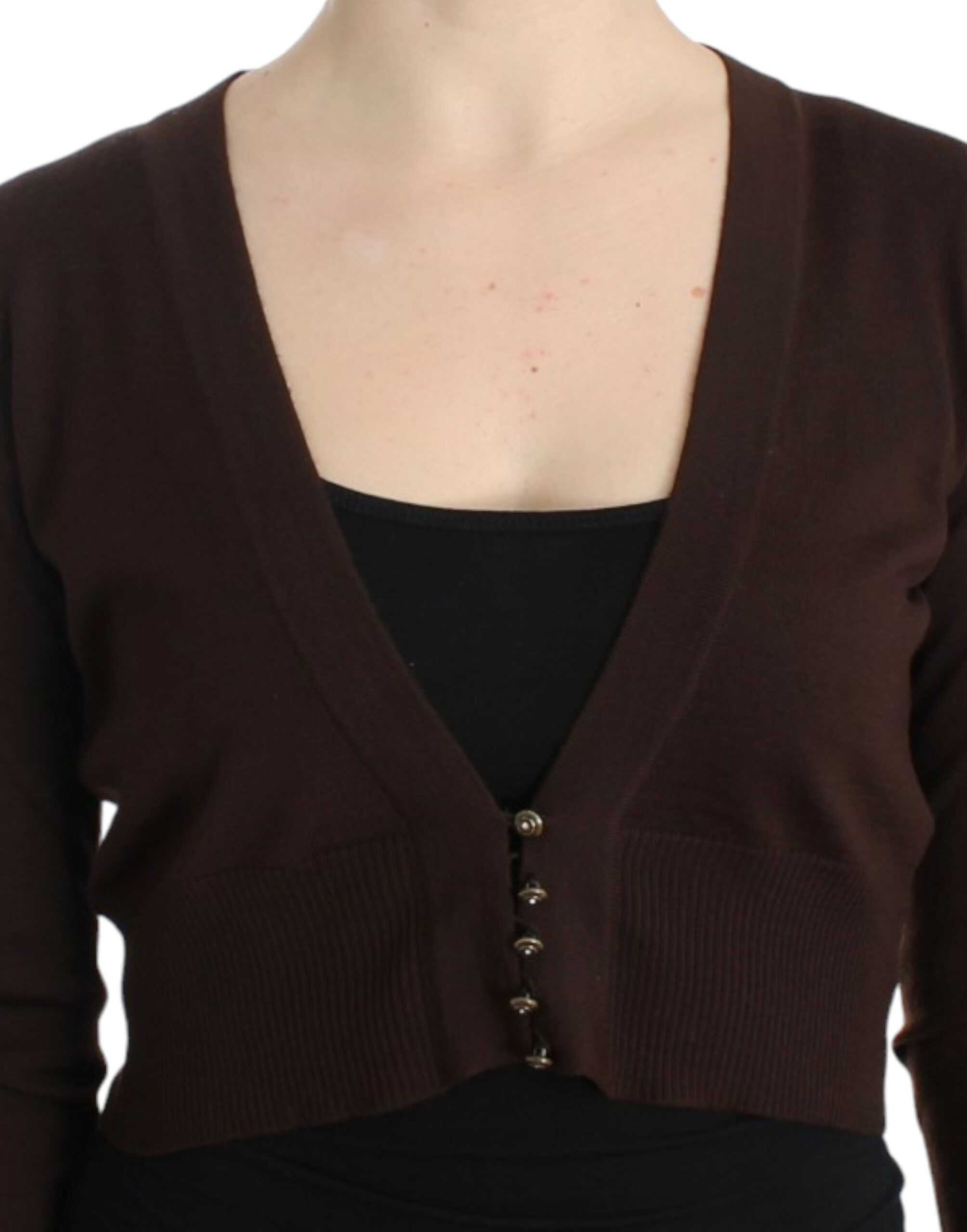 Cavalli Brown cropped wool cardigan - PreLoved & Luxe