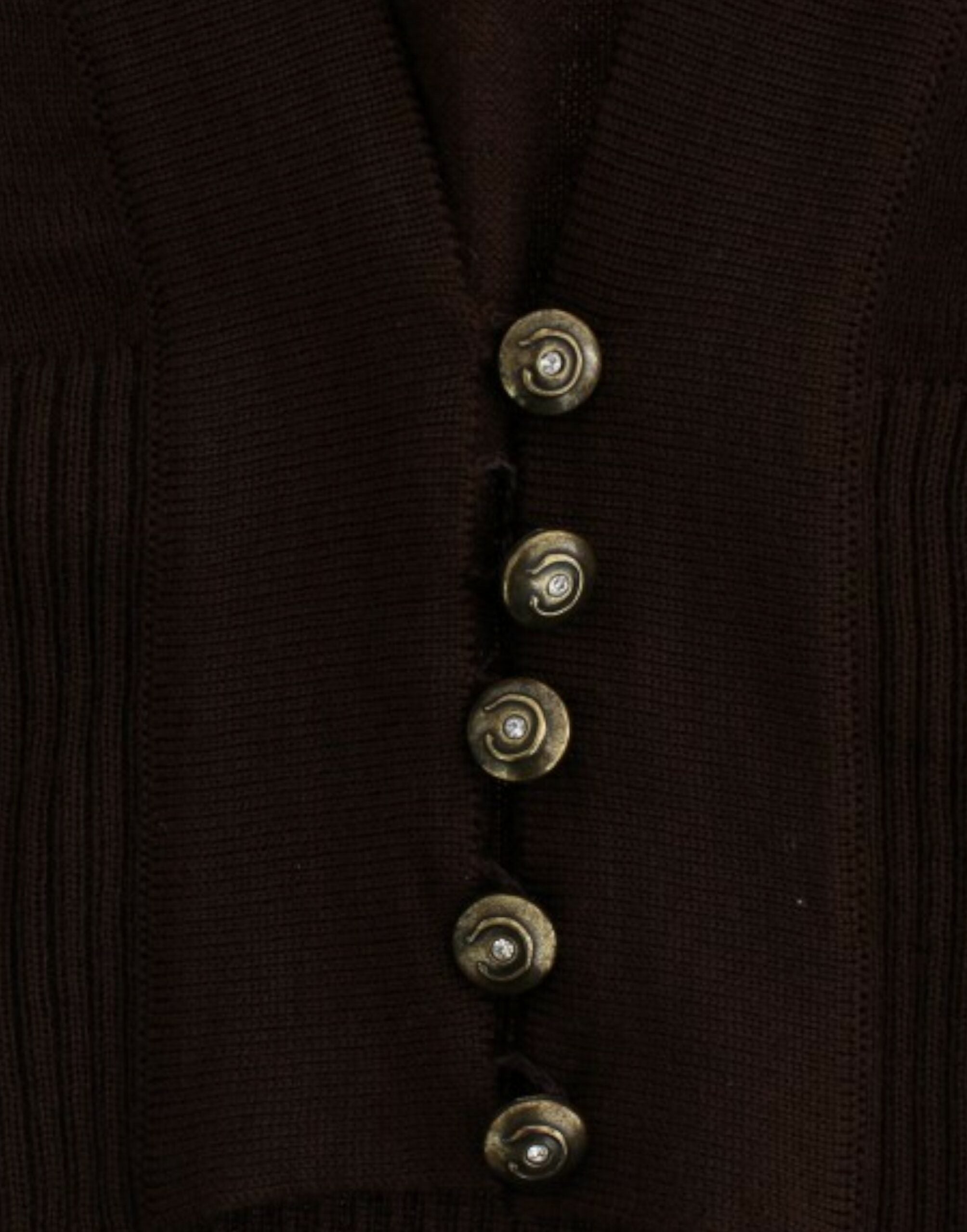 Cavalli Brown cropped wool cardigan - PreLoved & Luxe