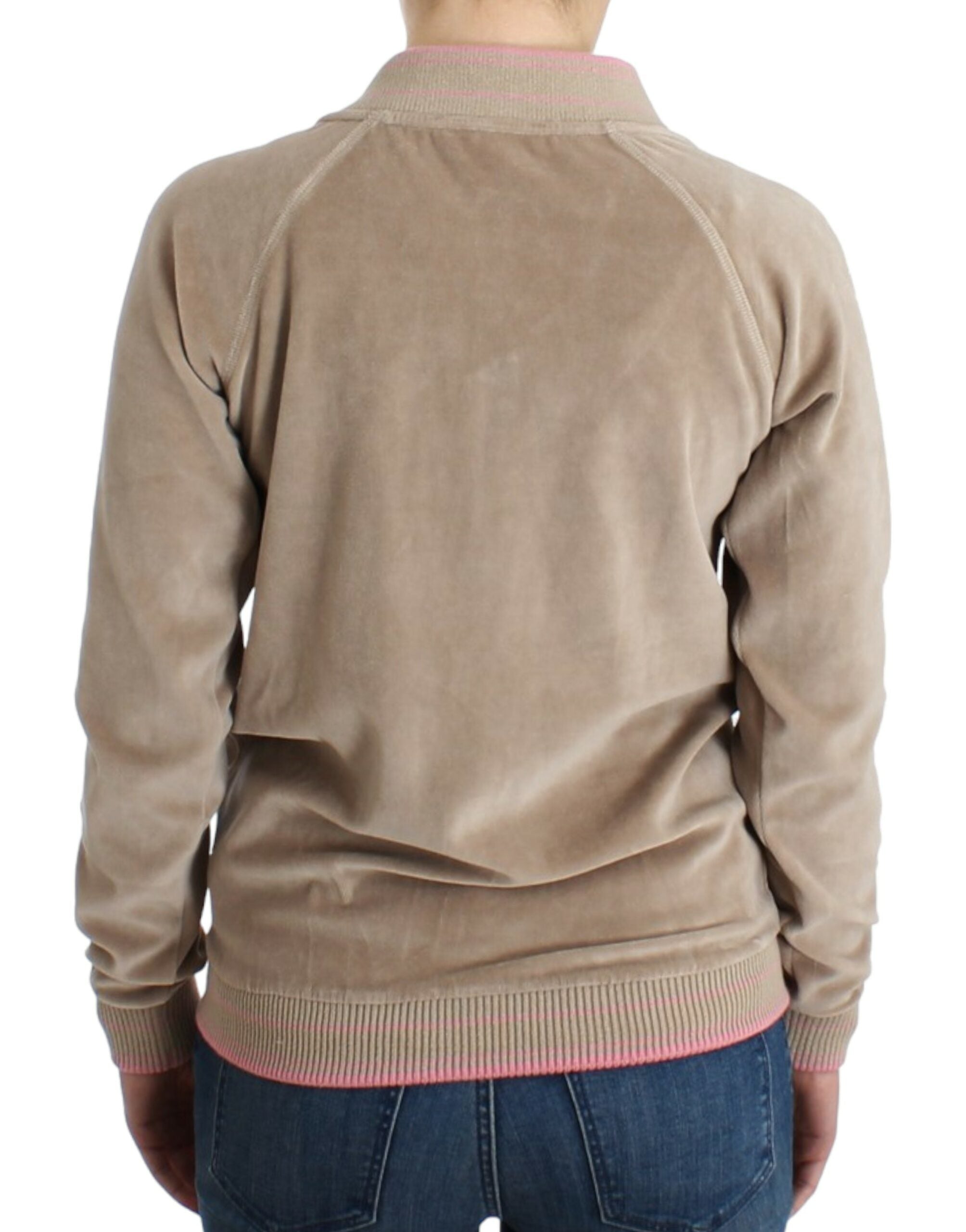 Cavalli Beige velvet zipup sweater - PreLoved & Luxe