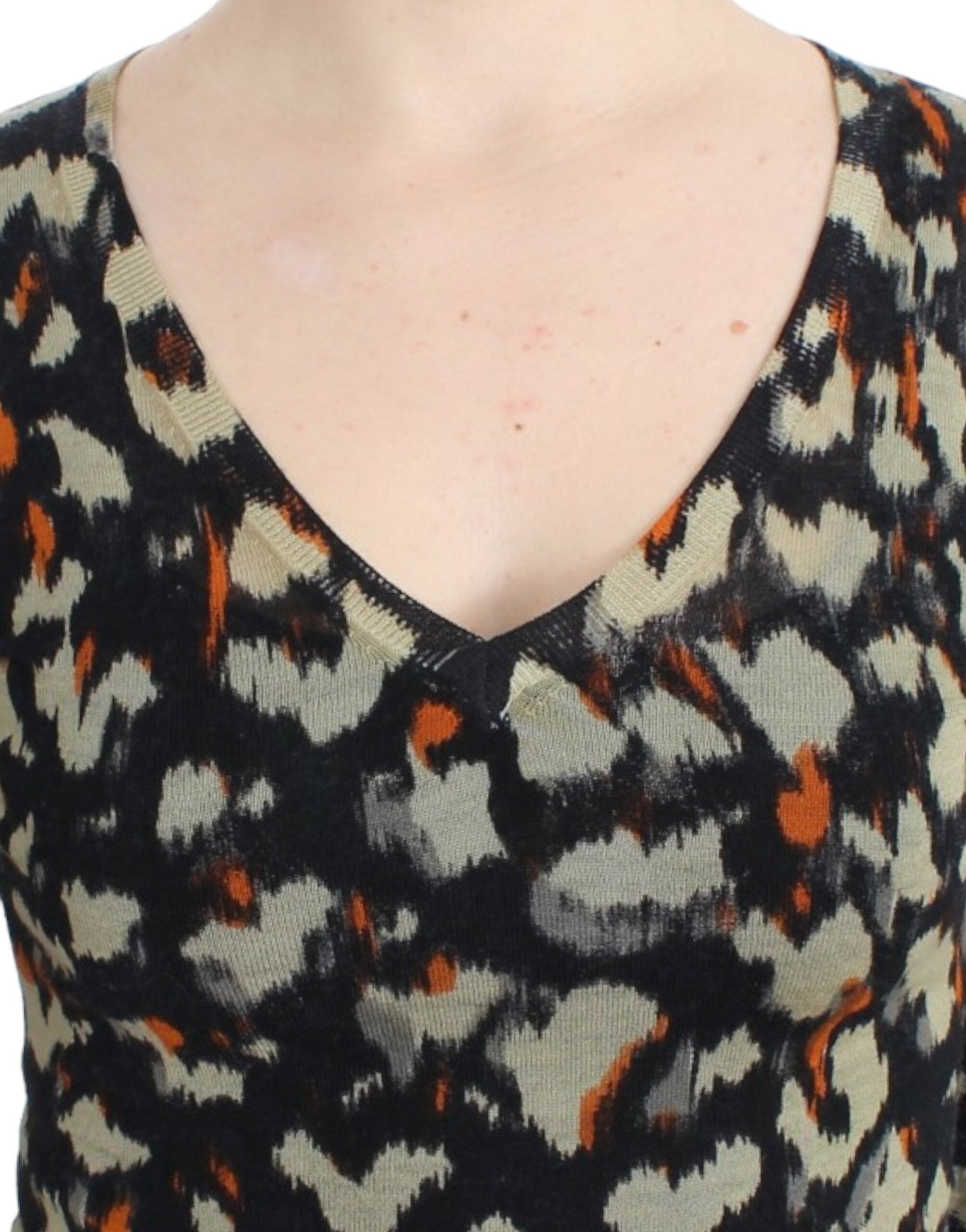 Cavalli Multicolor v-neck wool jumper - PreLoved & Luxe