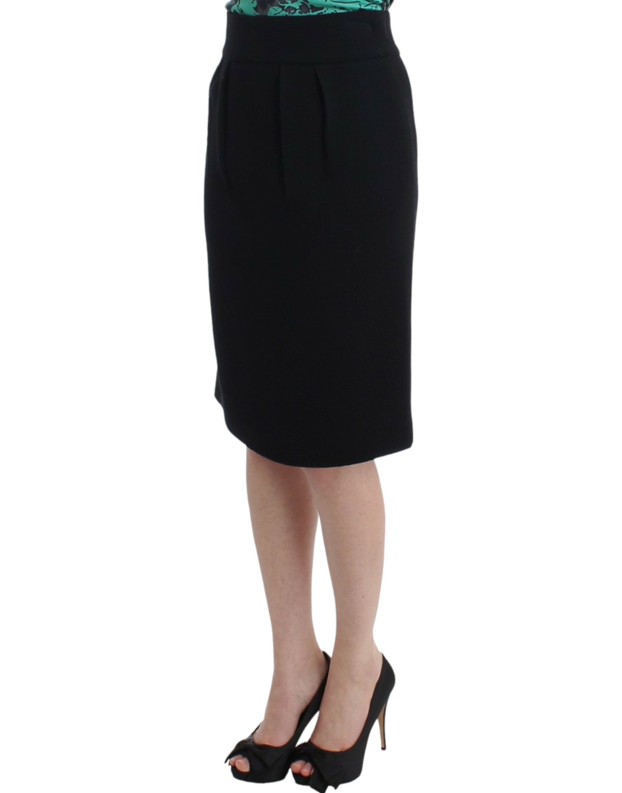 Cavalli Black wool pencil skirt - PreLoved & Luxe