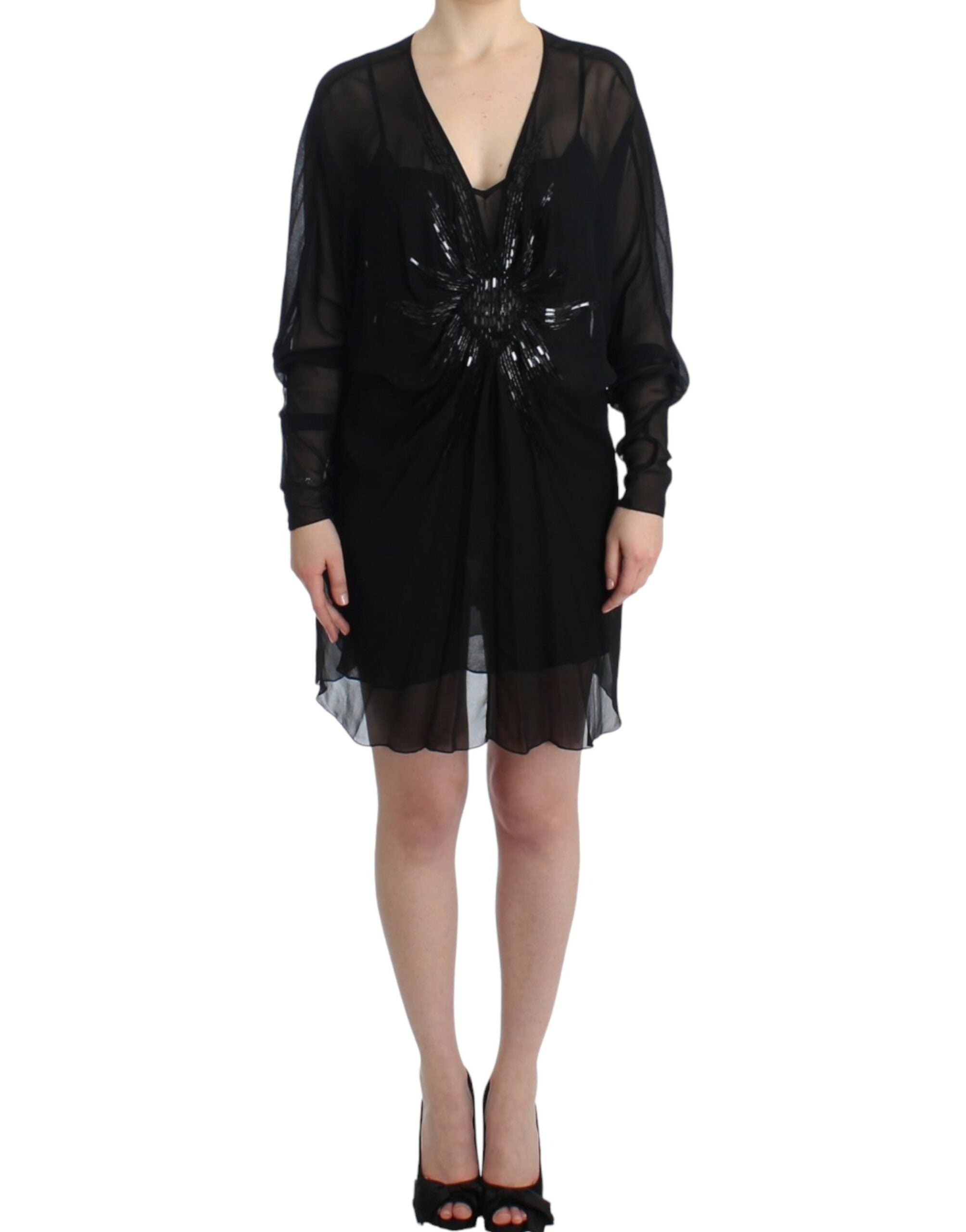 Cavalli Black long sleeve silk dress - PreLoved & Luxe