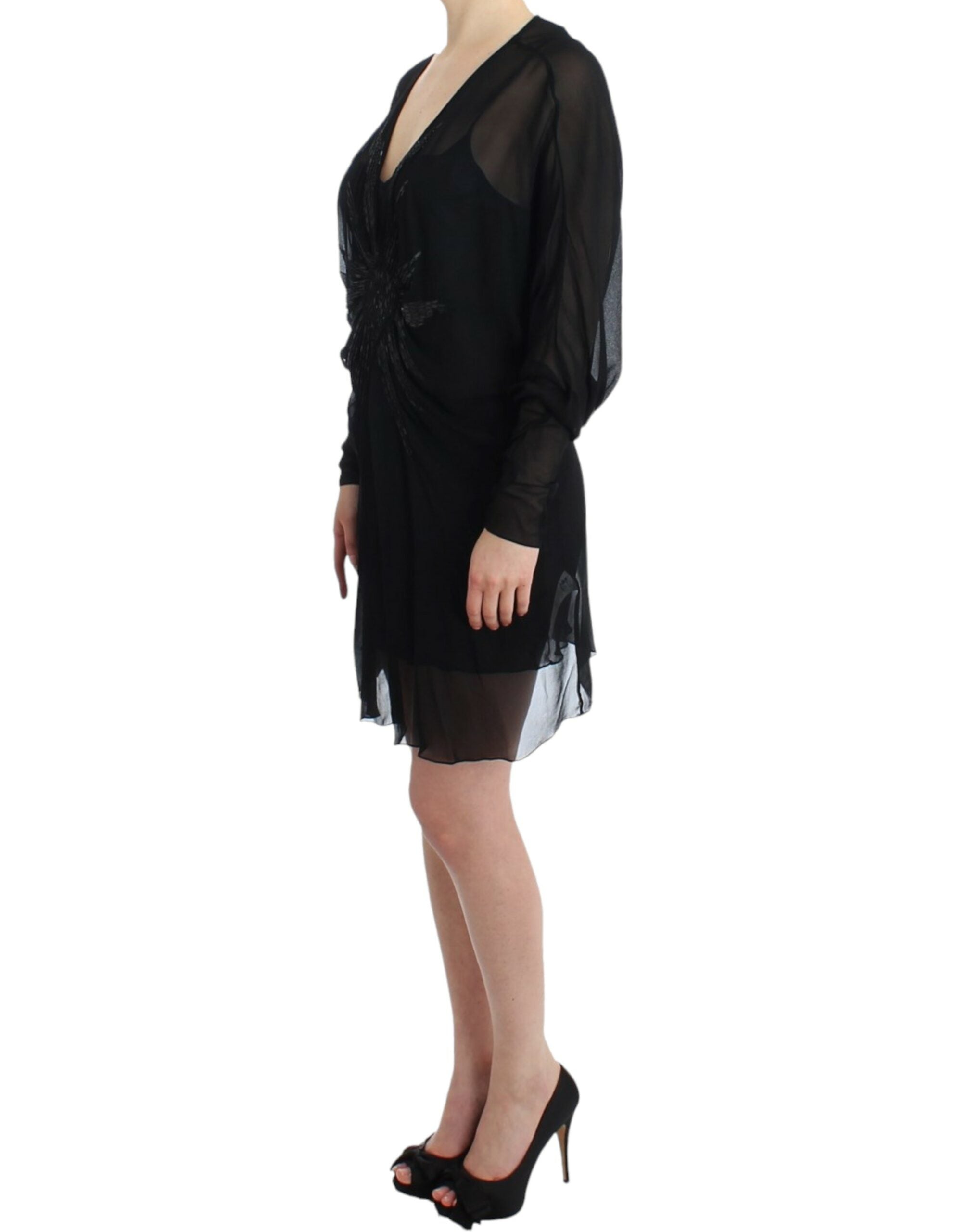 Cavalli Black long sleeve silk dress - PreLoved & Luxe