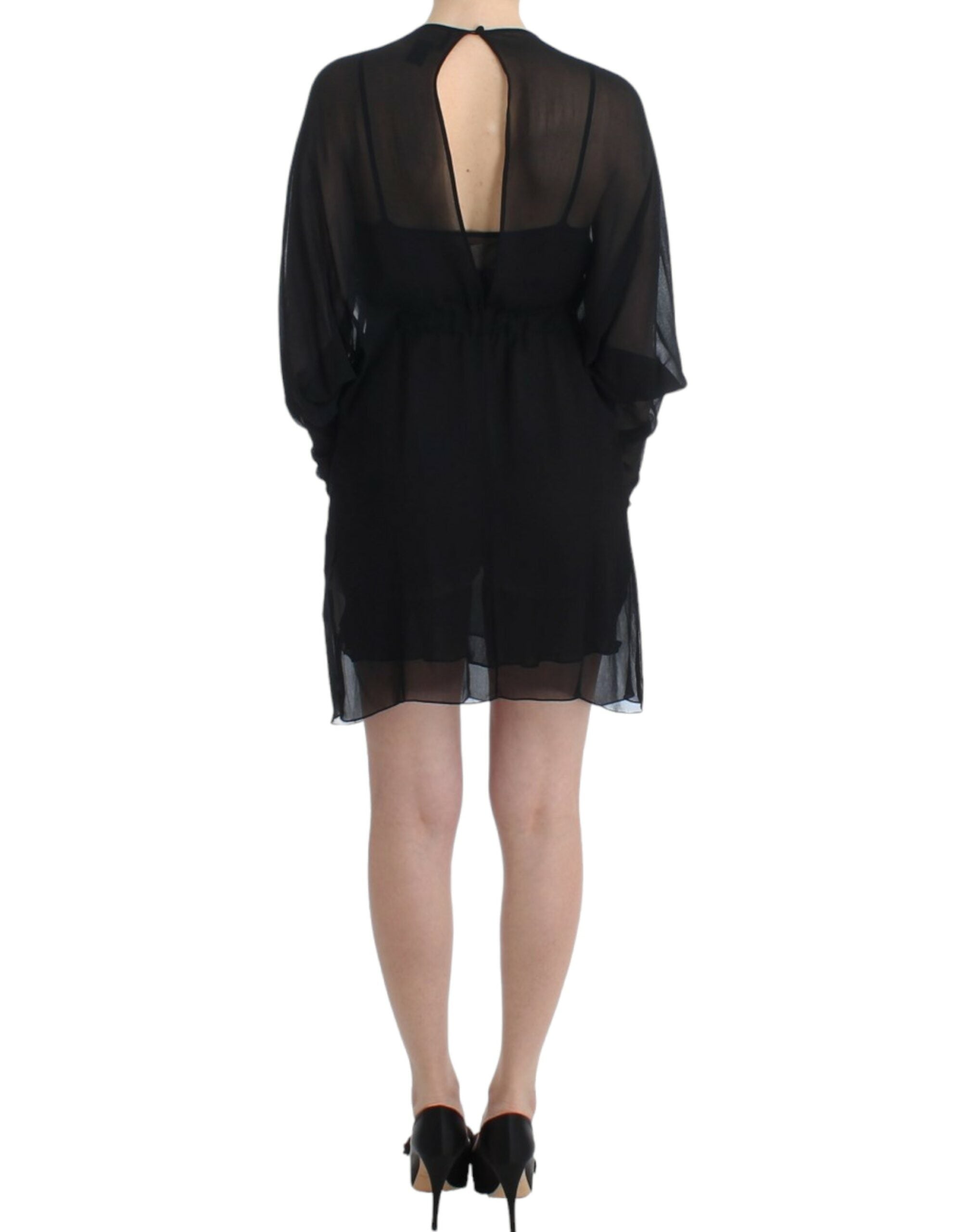 Cavalli Black long sleeve silk dress - PreLoved & Luxe