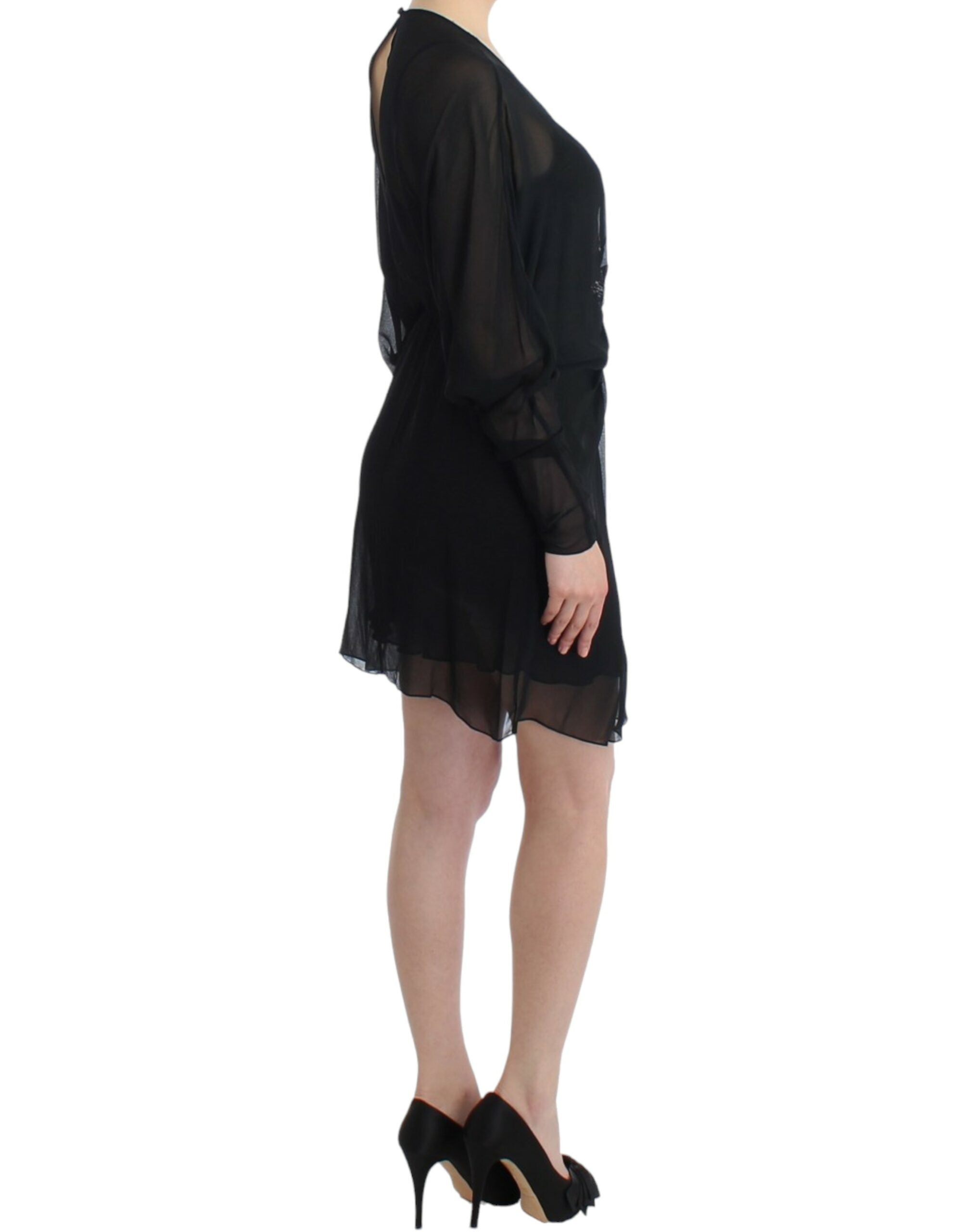 Cavalli Black long sleeve silk dress - PreLoved & Luxe