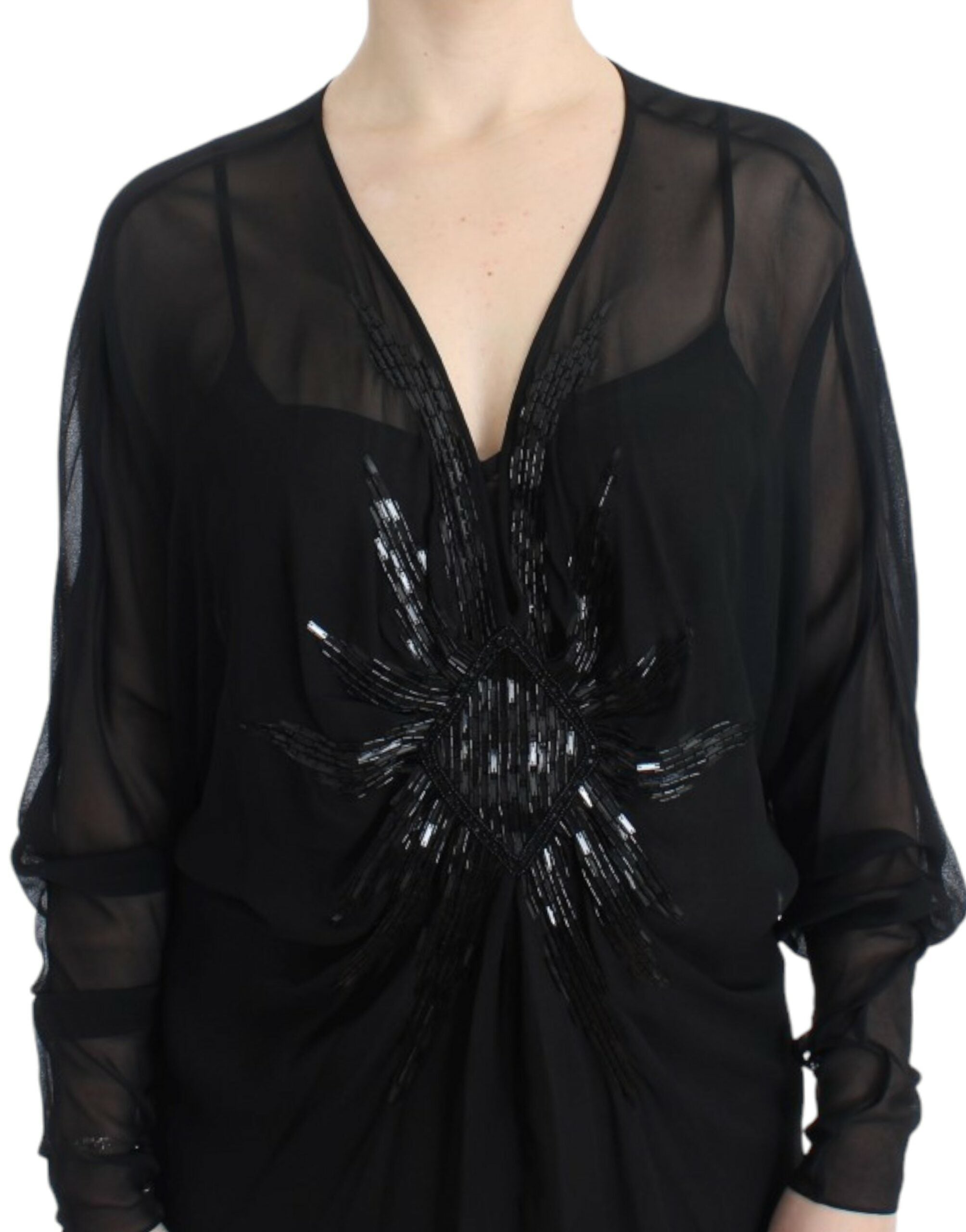 Cavalli Black long sleeve silk dress - PreLoved & Luxe