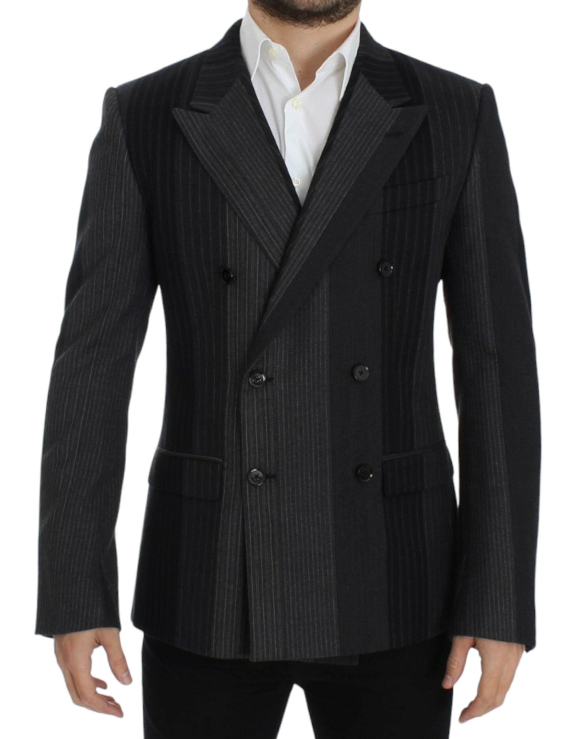 Dolce & Gabbana Gray striped wool stretch blazer - PreLoved & Luxe