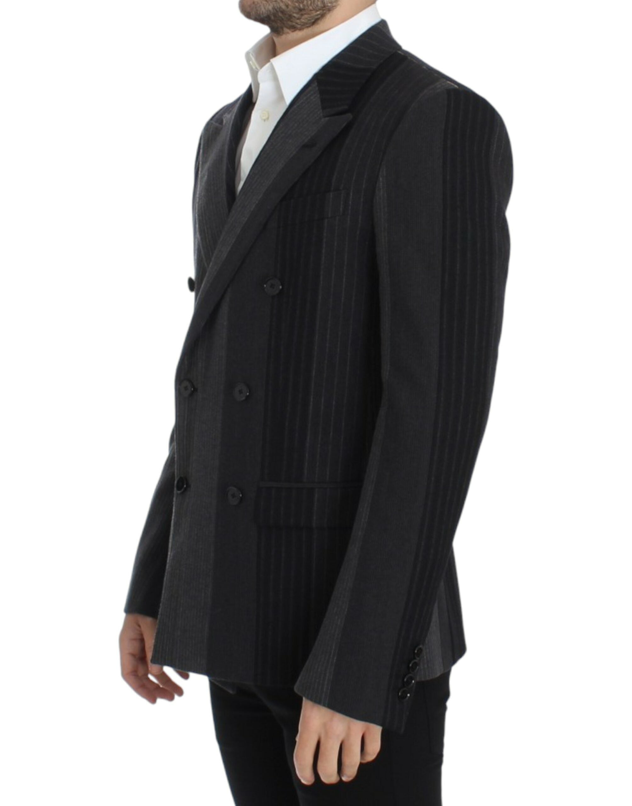 Dolce & Gabbana Gray striped wool stretch blazer - PreLoved & Luxe