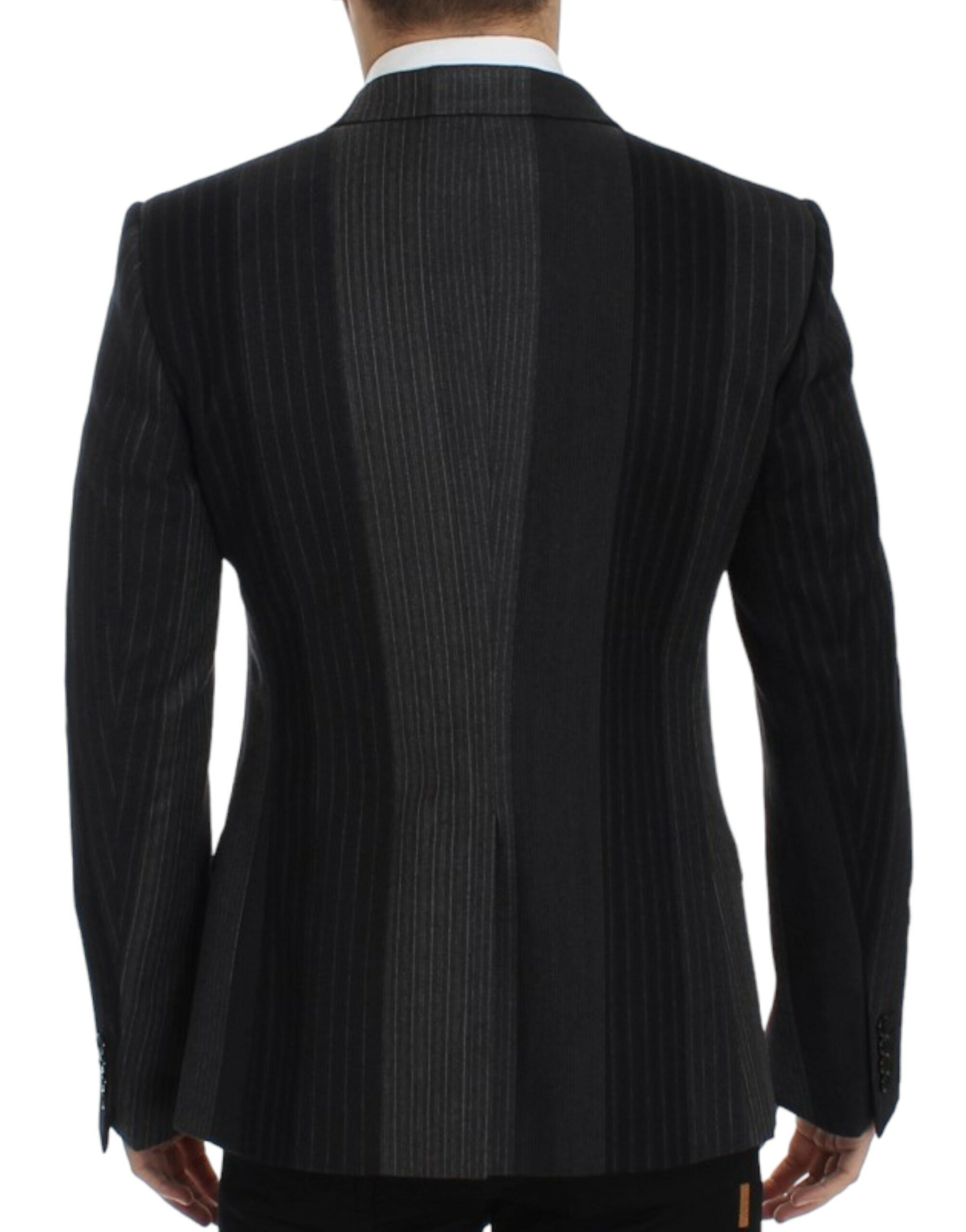 Dolce & Gabbana Gray striped wool stretch blazer - PreLoved & Luxe