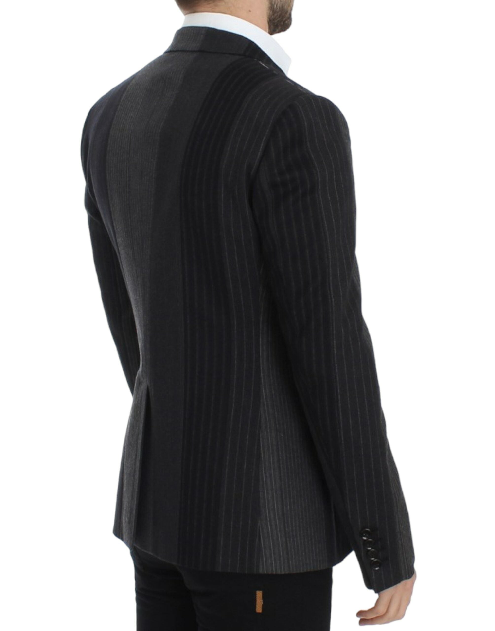 Dolce & Gabbana Gray striped wool stretch blazer - PreLoved & Luxe
