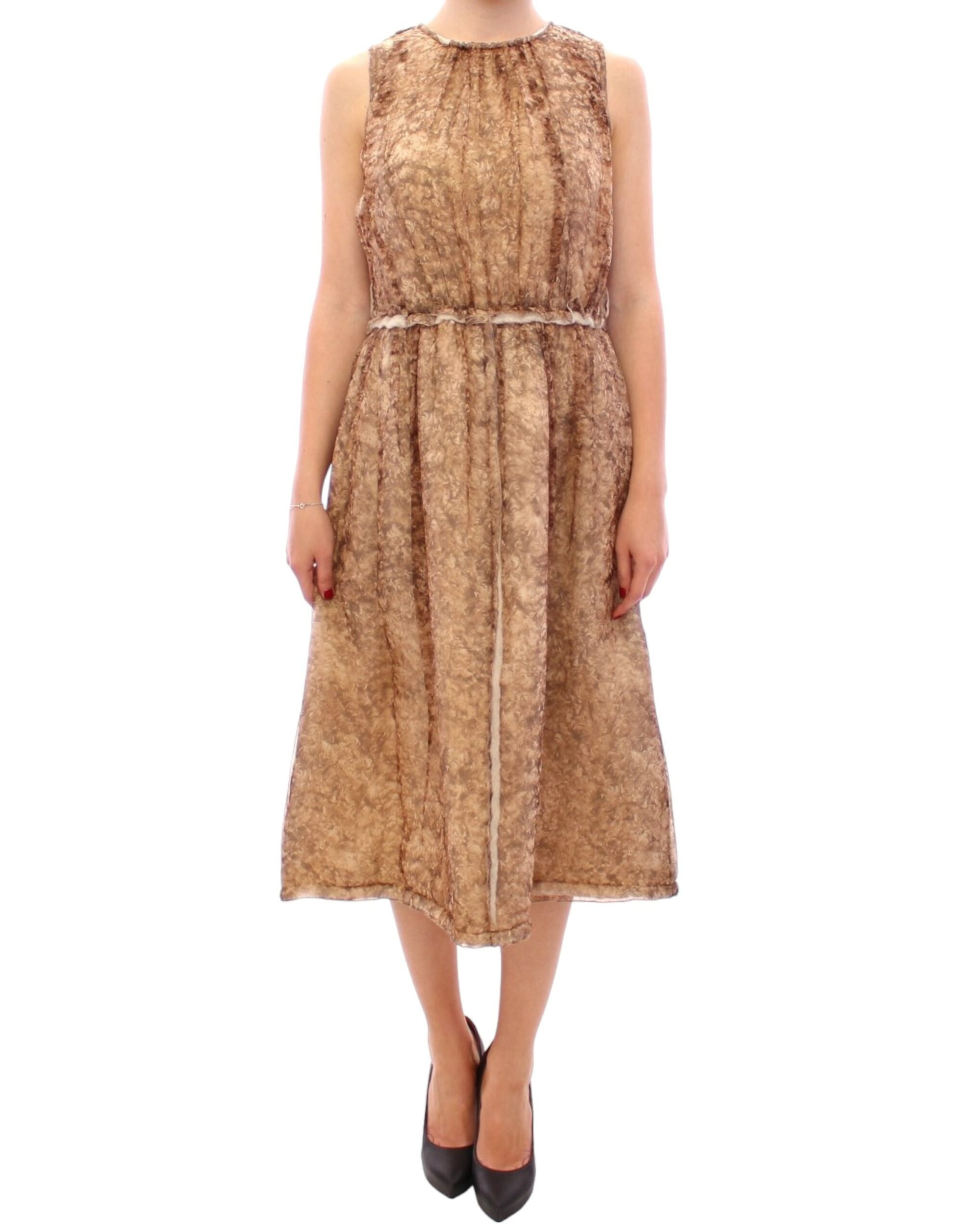 Dolce & Gabbana Brown sleeveless silk dress - PreLoved & Luxe