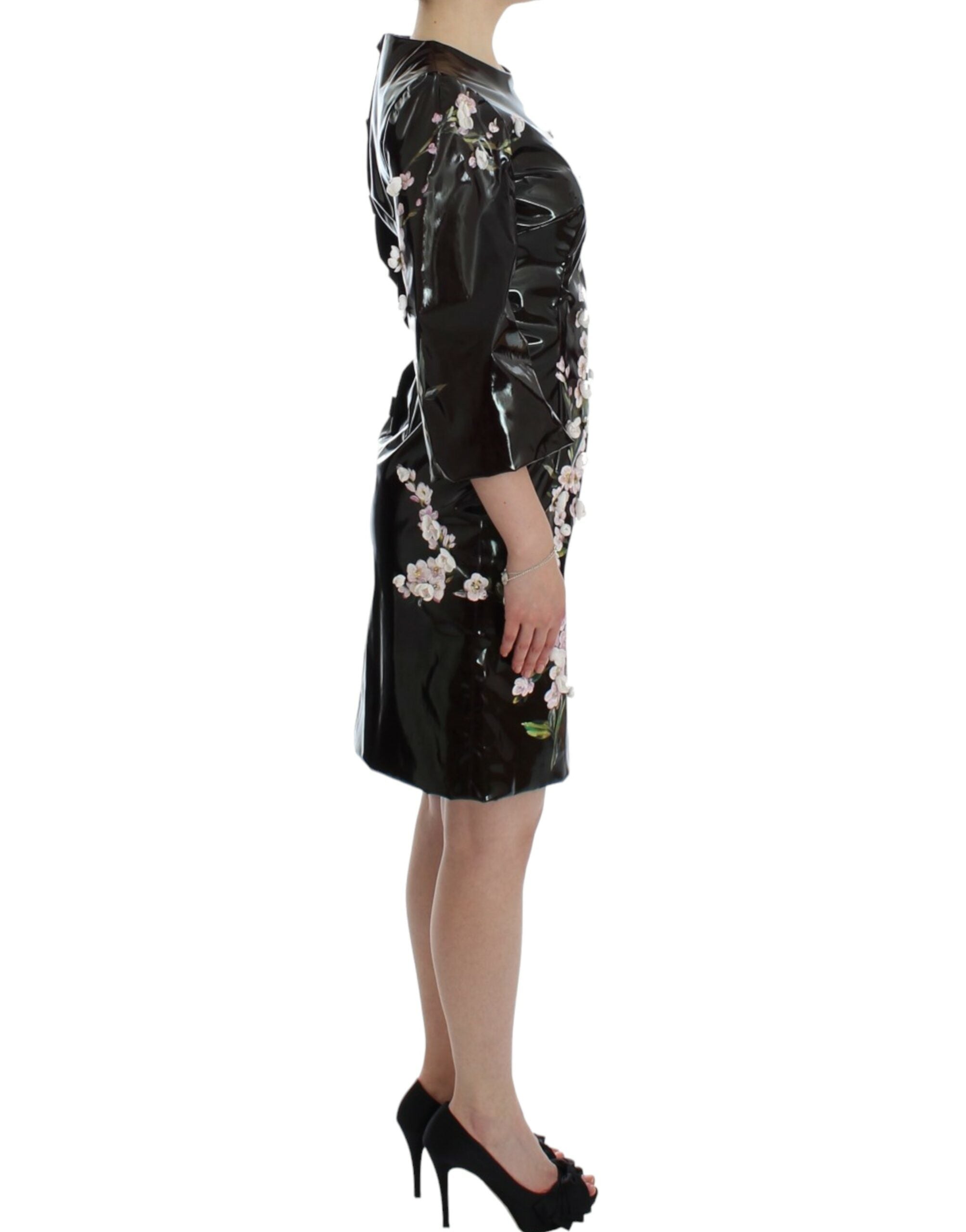 Dolce & Gabbana Black floral 3/4 Sleeve sheath dress - PreLoved & Luxe