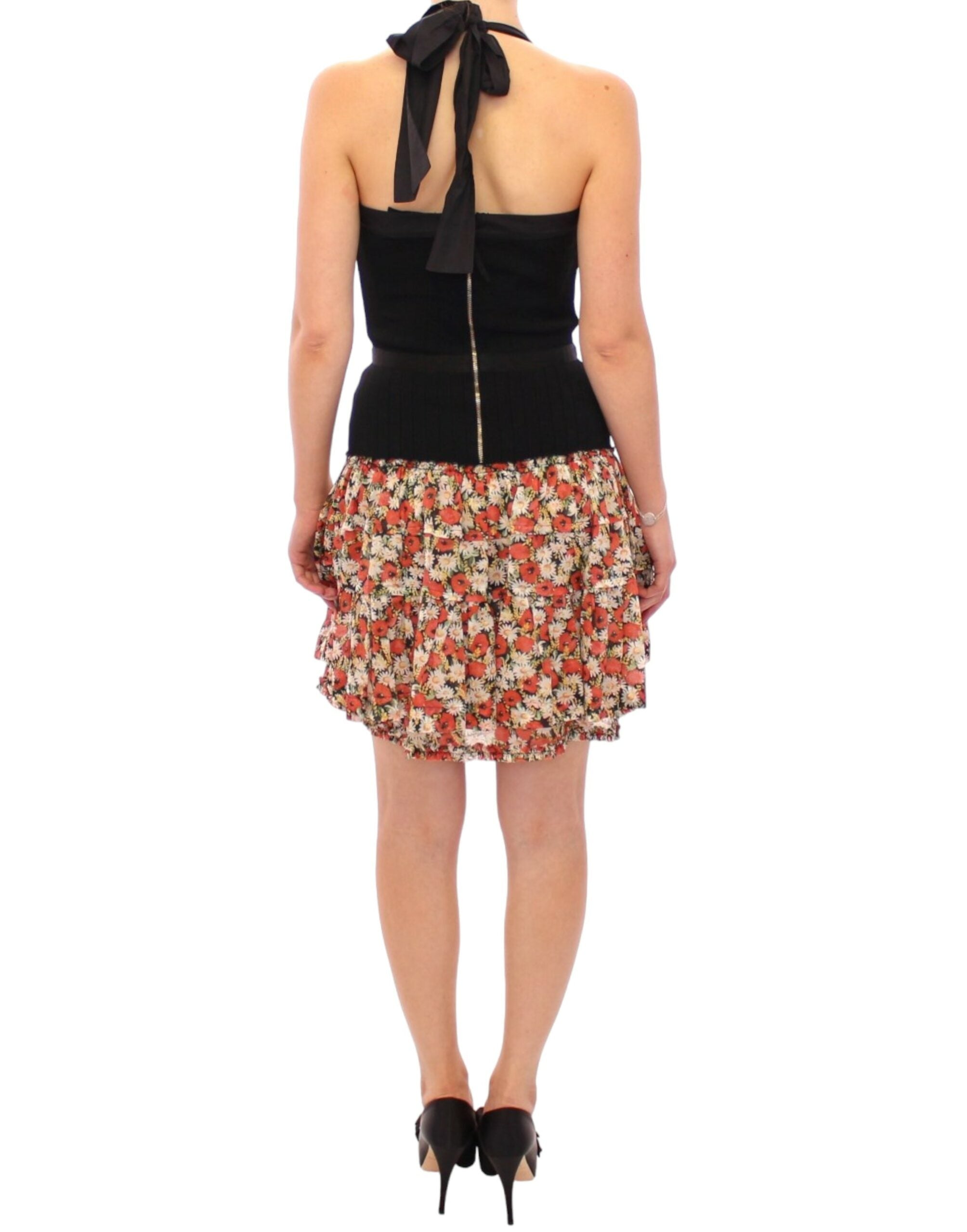 Dolce & Gabbana Multicolor floral bubble halterneck dress - PreLoved & Luxe