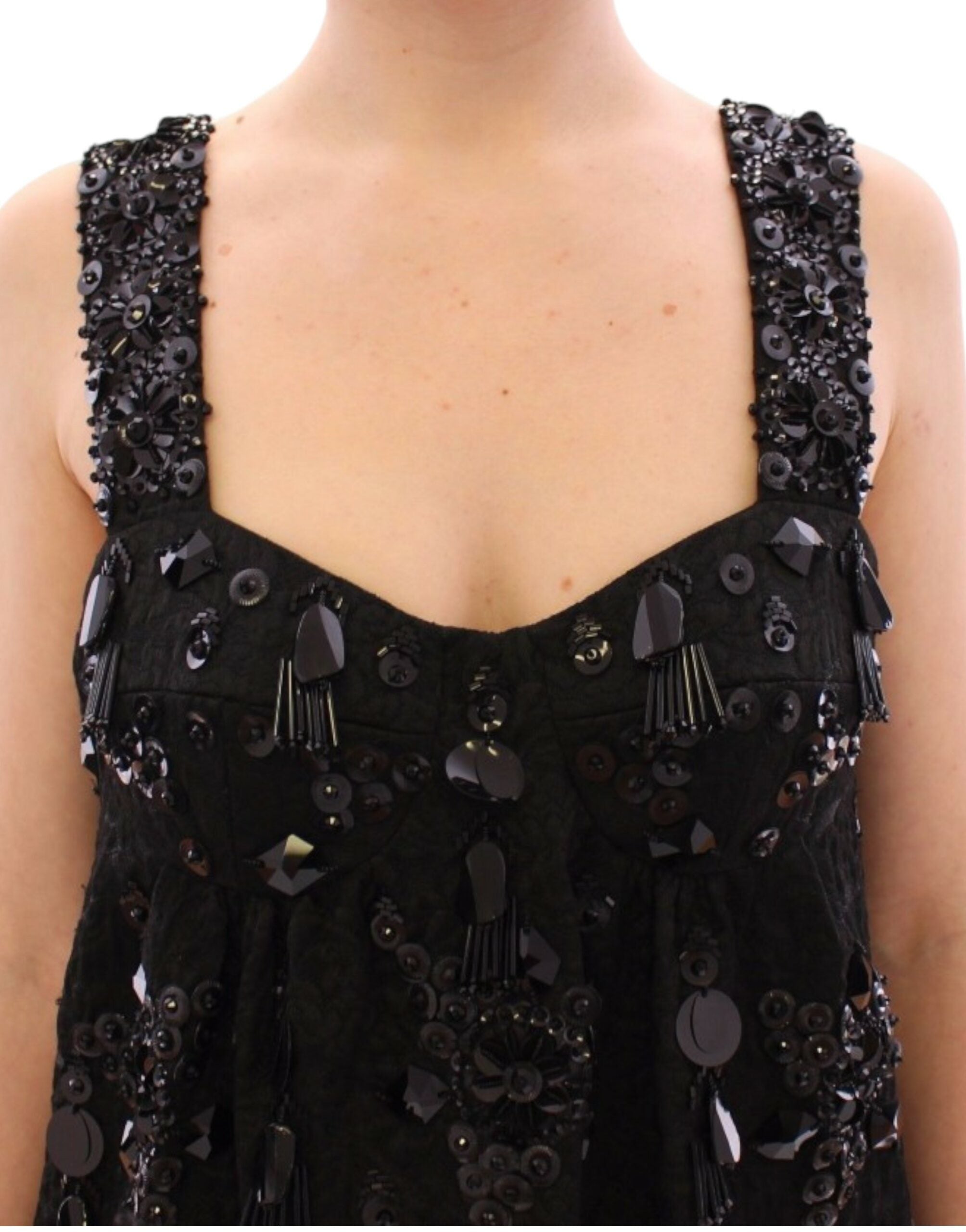 Dolce & Gabbana Black floral crystal embedded dress - PreLoved & Luxe