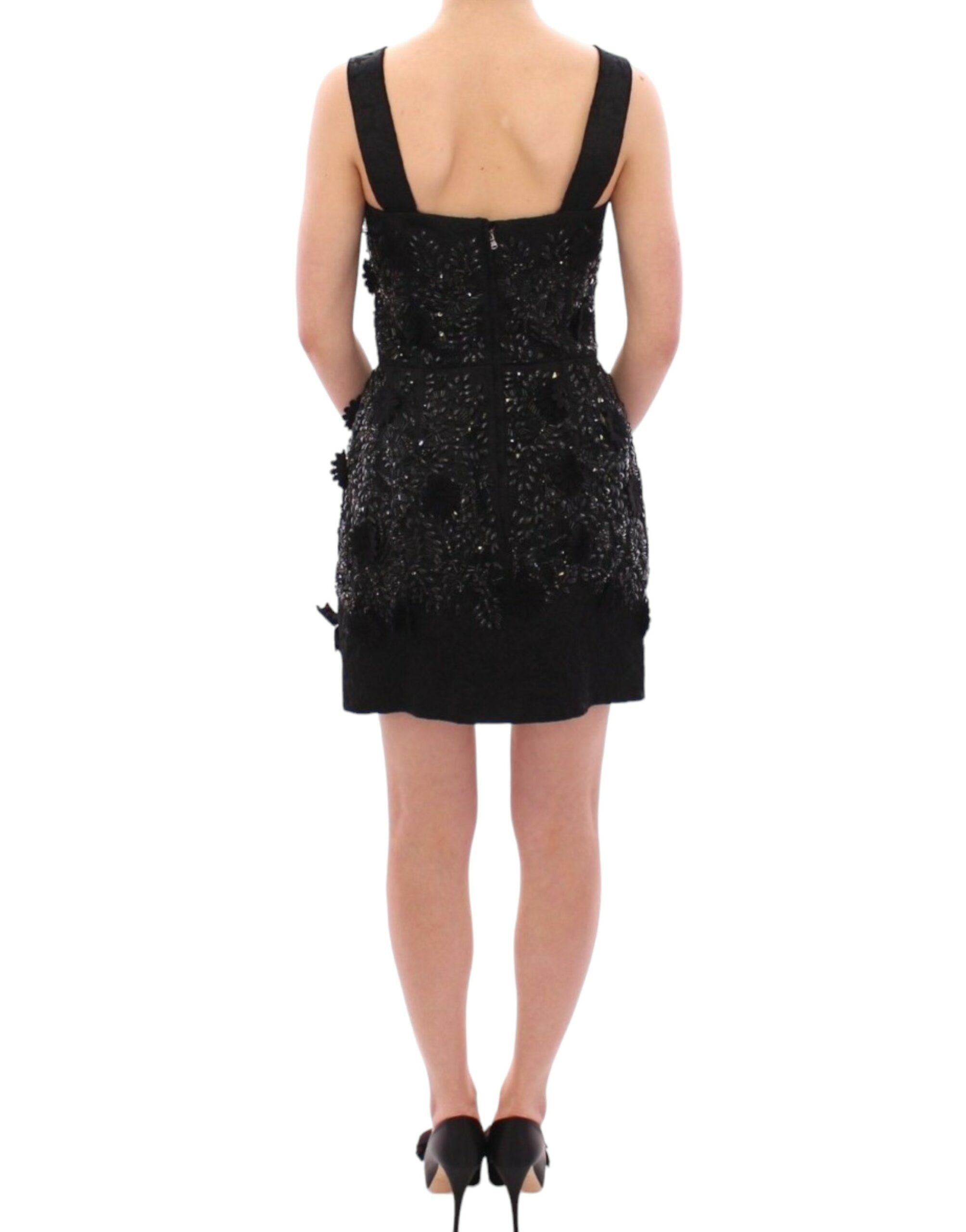 Dolce & Gabbana Black floral crystal embedded dress - PreLoved & Luxe