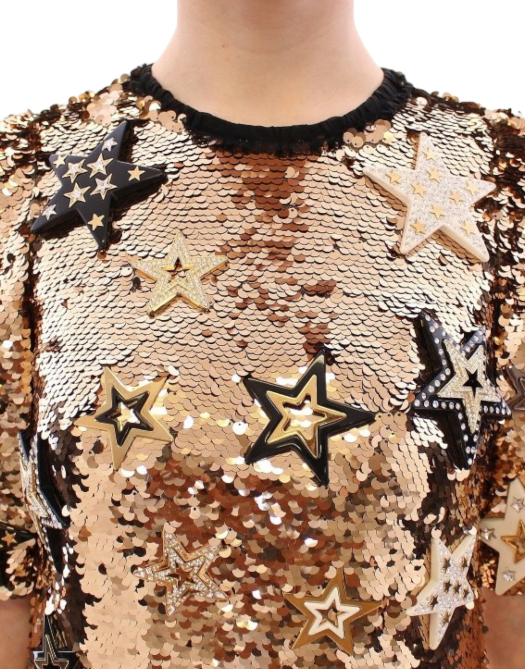 Dolce & Gabbana Masterpiece gold sequined crystal swarovski dress - PreLoved & Luxe