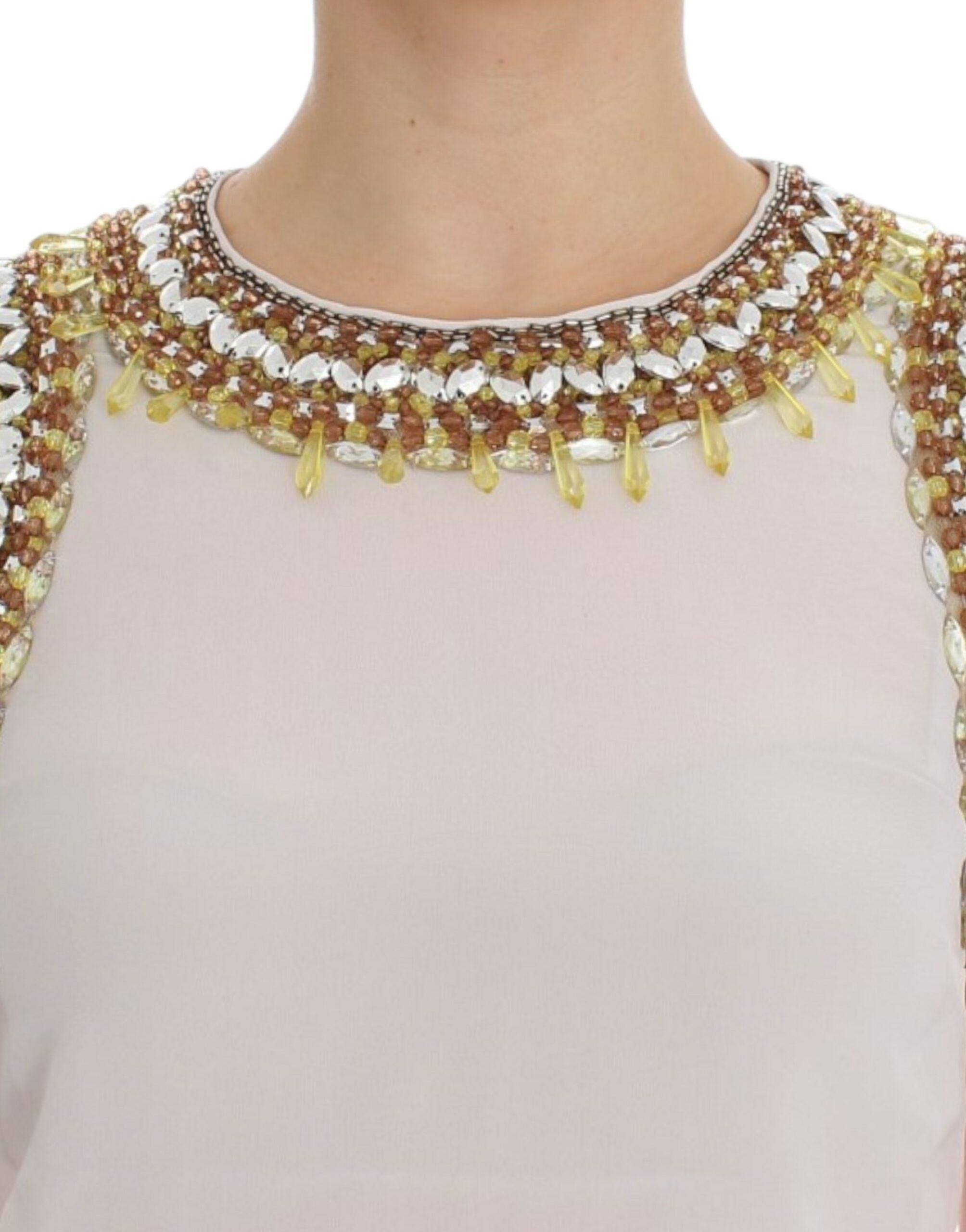 Dolce & Gabbana White crystal embellished tank top - PreLoved & Luxe