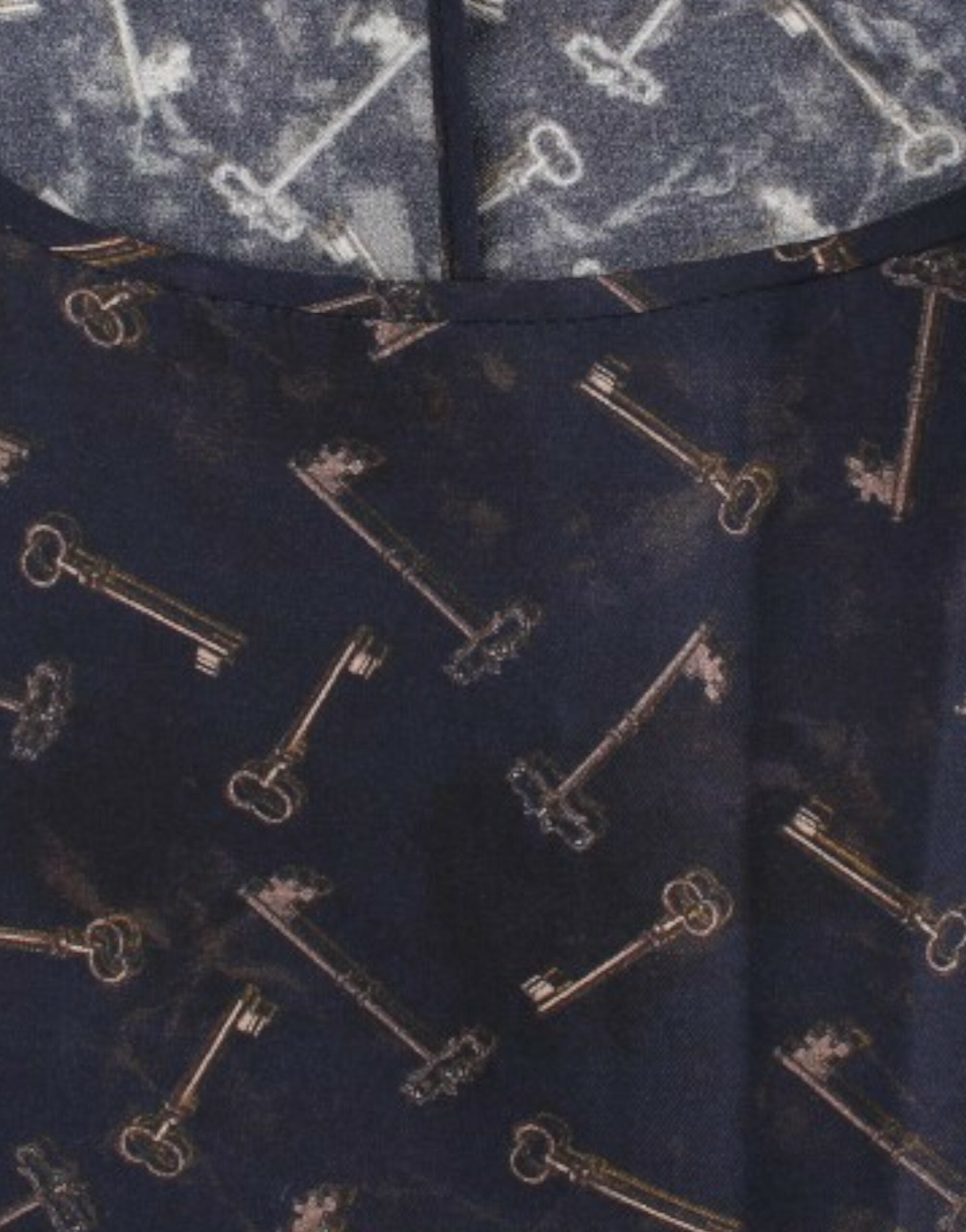 Dolce & Gabbana Blue gold key print silk blouse - PreLoved & Luxe