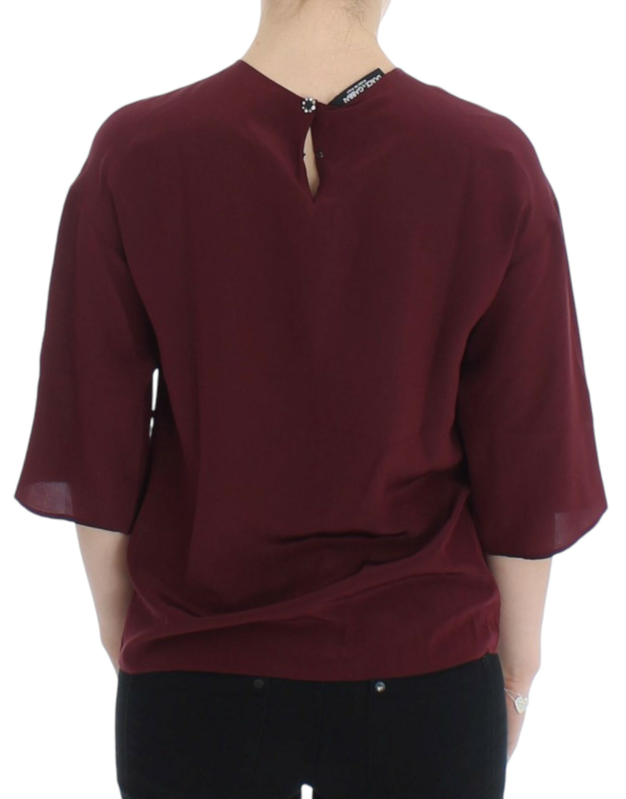 Dolce & Gabbana Red 3/4 sleeve silk blouse - PreLoved & Luxe