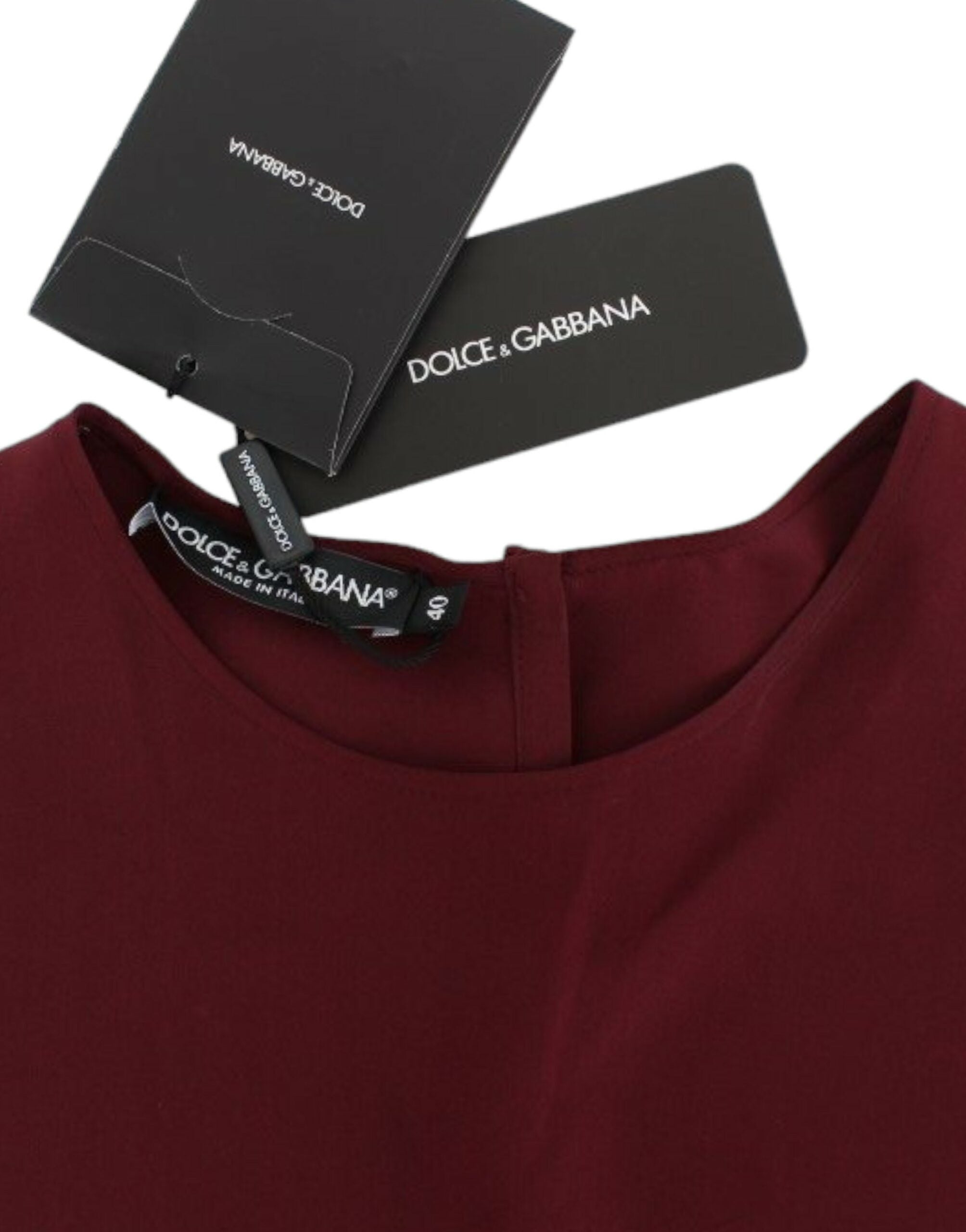 Dolce & Gabbana Red 3/4 sleeve silk blouse - PreLoved & Luxe