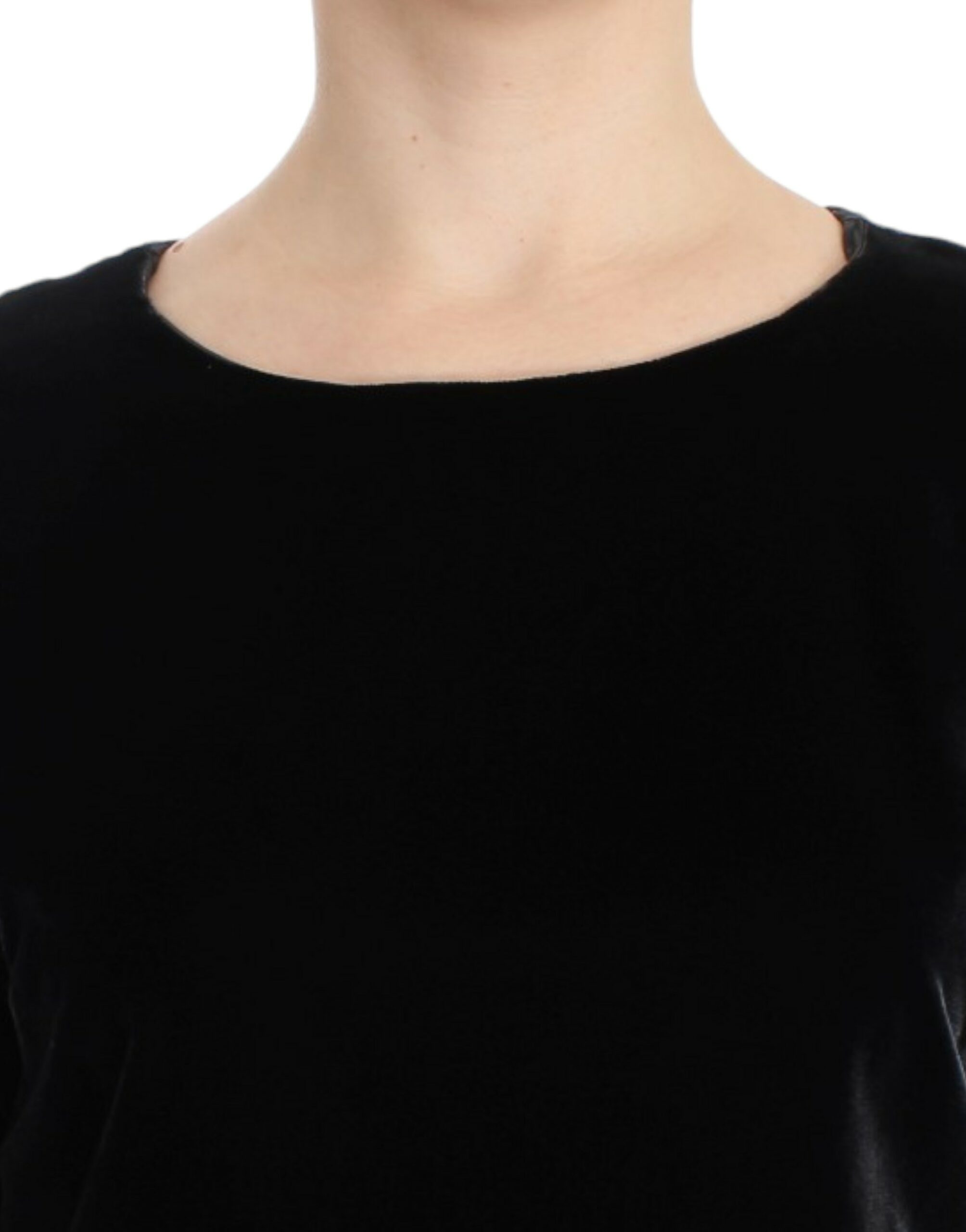 Dolce & Gabbana Black velvet shortsleeved blouse - PreLoved & Luxe