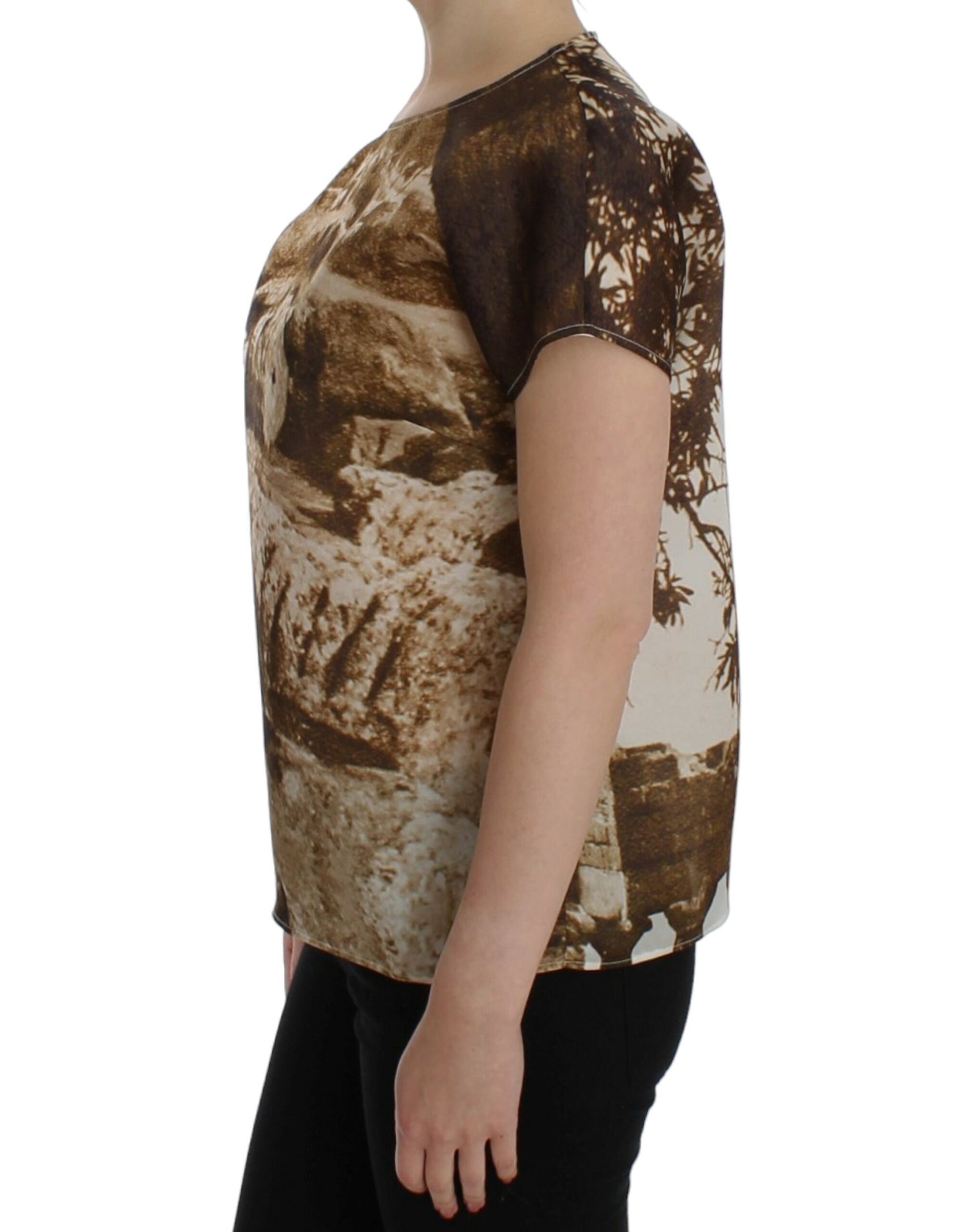 Dolce & Gabbana Brown Taormina silk blouse - PreLoved & Luxe