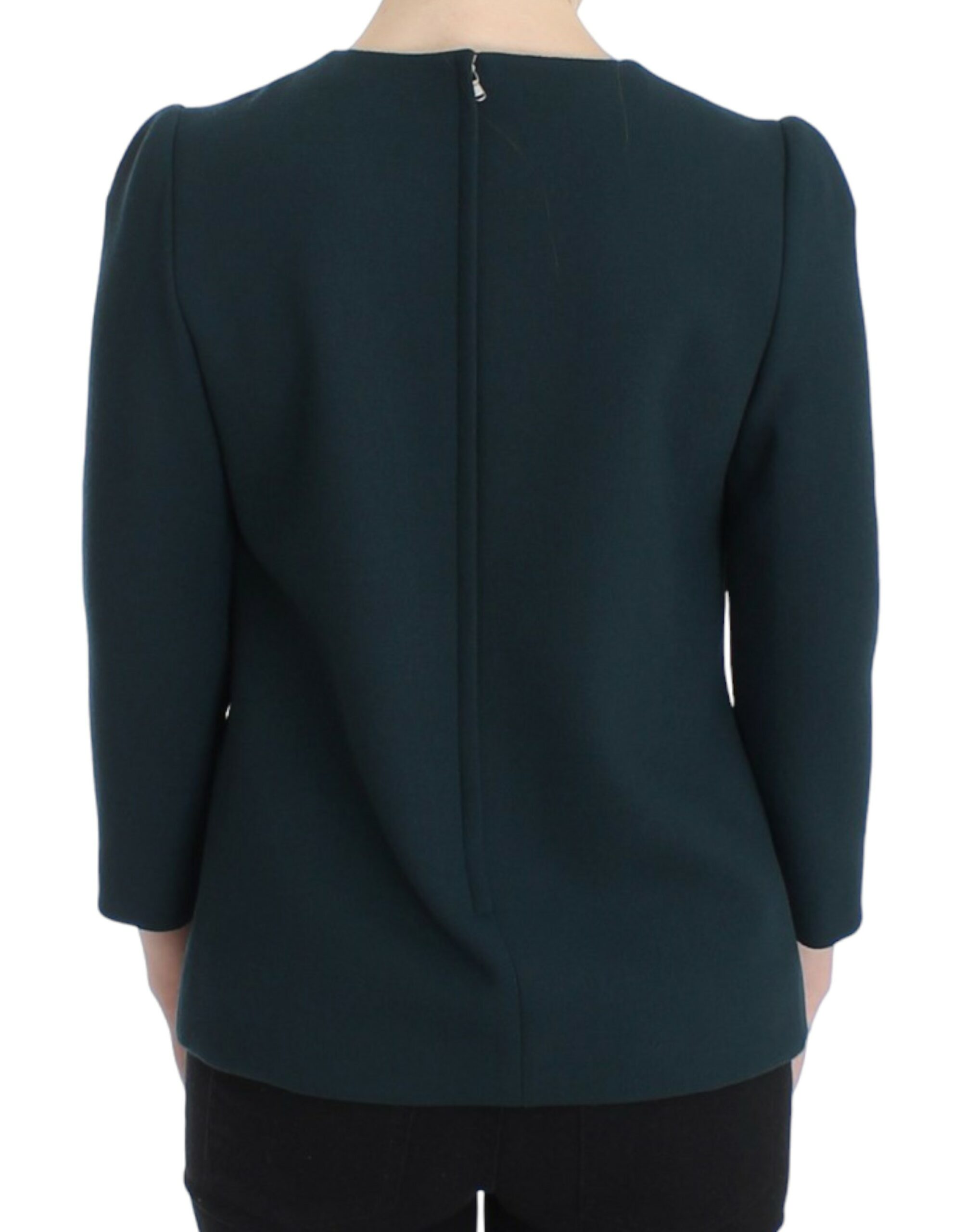 Dolce & Gabbana Green 3/4 sleeve wool blouse - PreLoved & Luxe