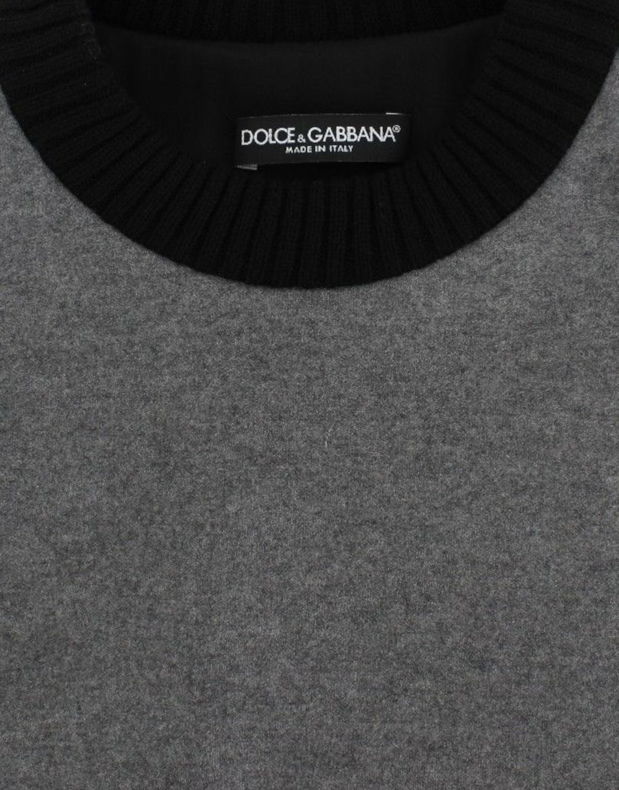Dolce & Gabbana Gray Black Lace Wool Cashmere Sweater - PreLoved & Luxe