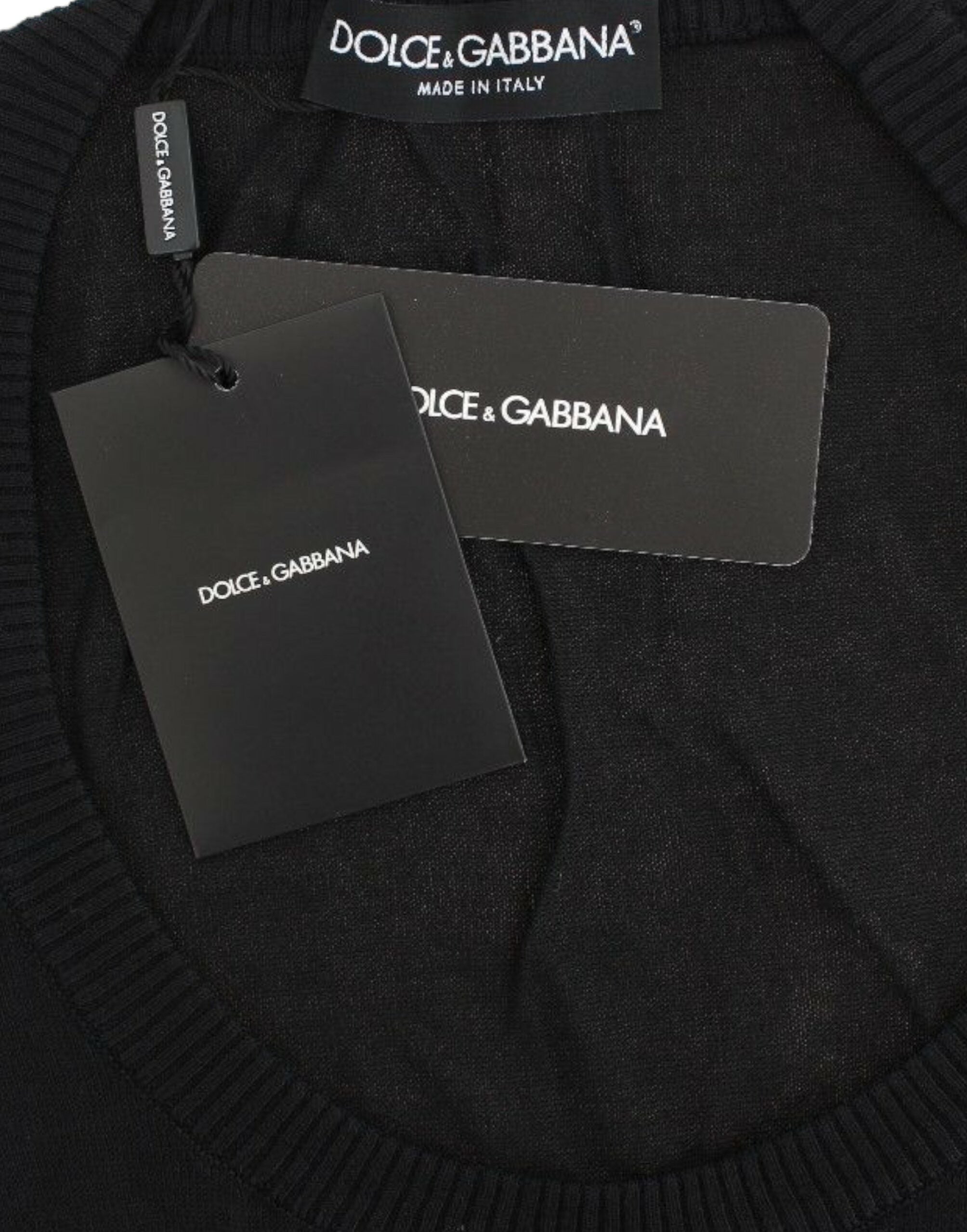 Dolce & Gabbana Black Cashmere Crewneck Sweater Pullover - PreLoved & Luxe