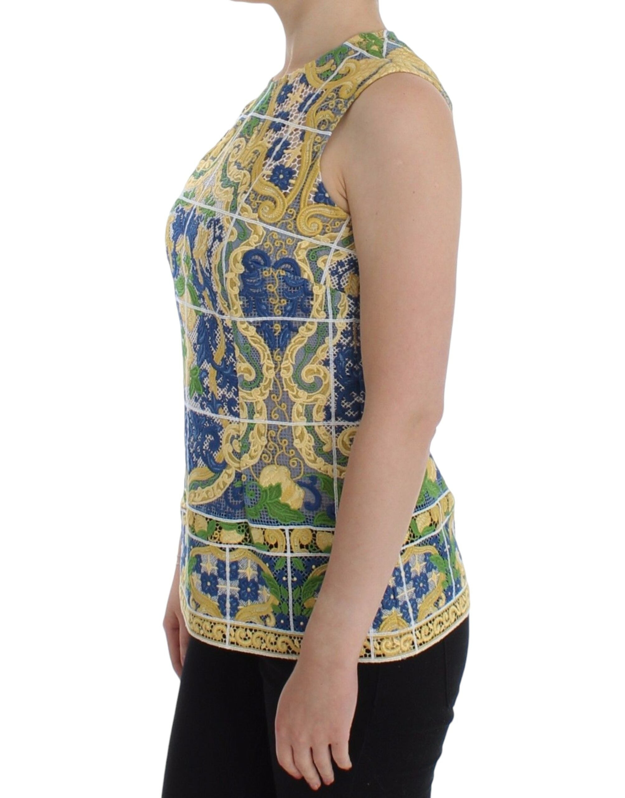 Dolce & Gabbana Multicolor Majolica Embroidered Sweater - PreLoved & Luxe