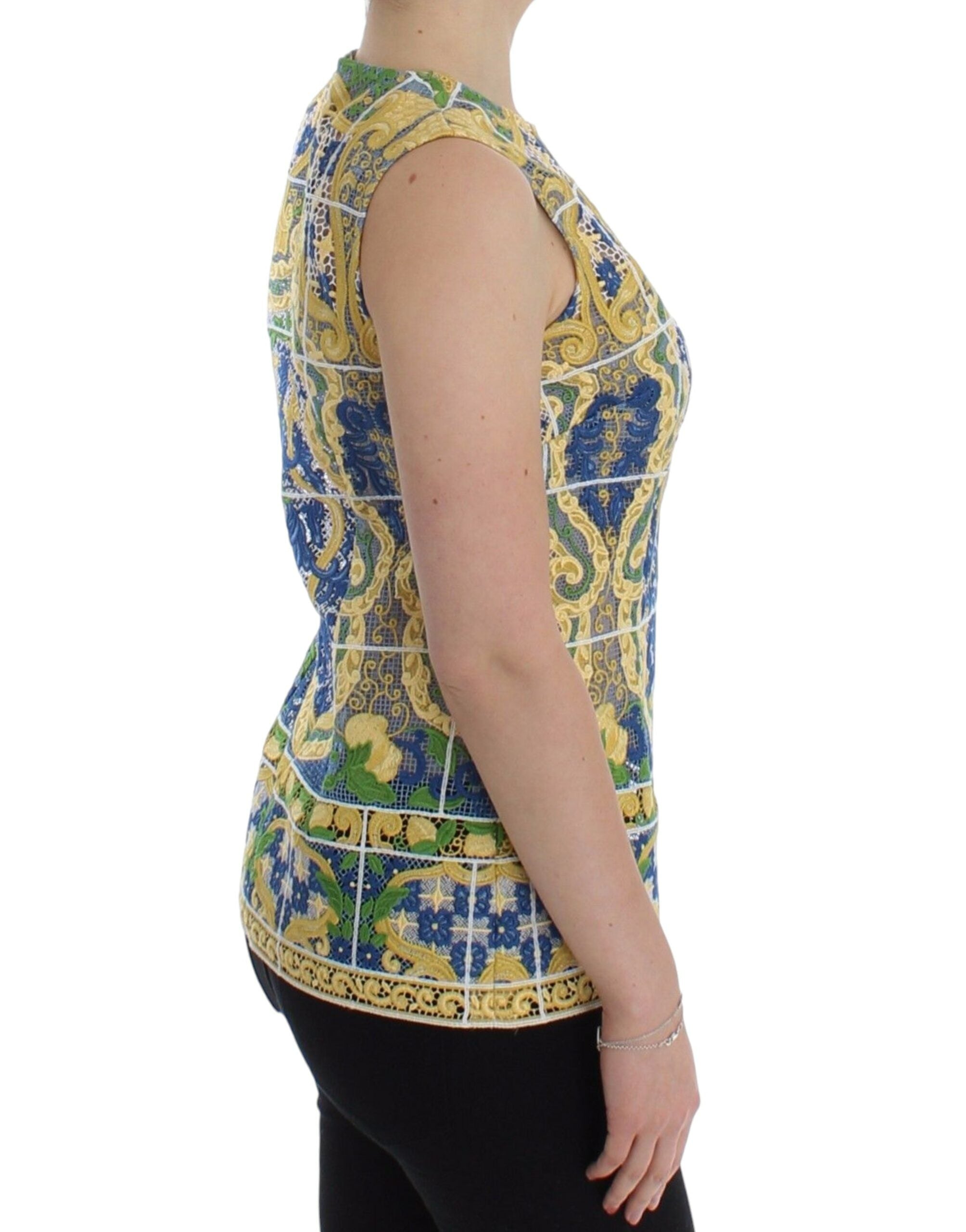 Dolce & Gabbana Multicolor Majolica Embroidered Sweater - PreLoved & Luxe
