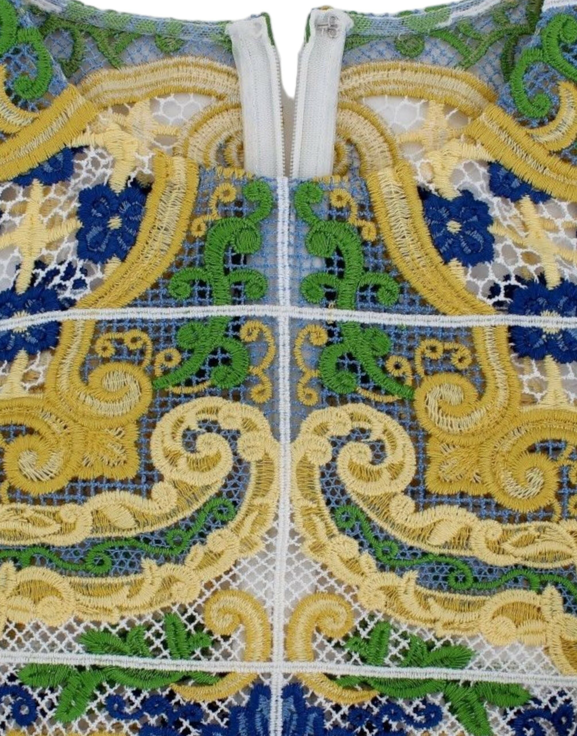 Dolce & Gabbana Multicolor Majolica Embroidered Sweater - PreLoved & Luxe