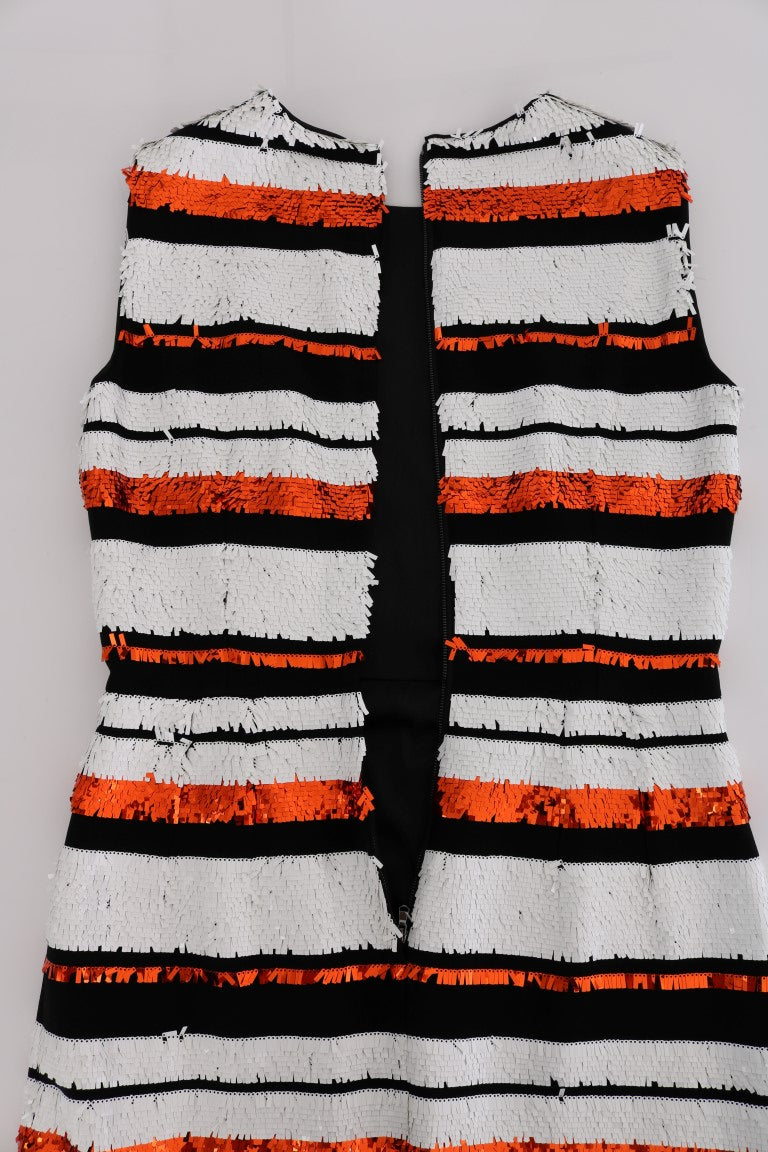 Dolce & Gabbana Multicolored Striped Sequined Stretch Dress - PreLoved & Luxe