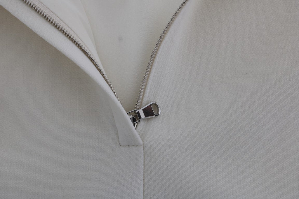 Dolce & Gabbana White Wool Stretch Brooch Shift Dress - PreLoved & Luxe