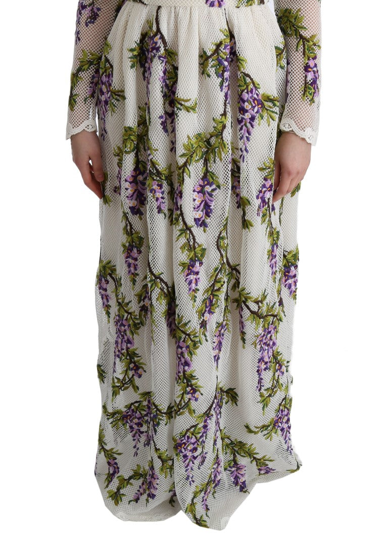 Dolce & Gabbana White Floral Embroidered Maxi Dress - PreLoved & Luxe
