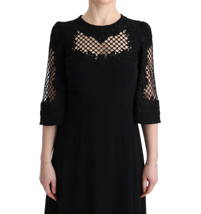 Dolce & Gabbana Black Stretch Shift Long Maxi Dress - PreLoved & Luxe