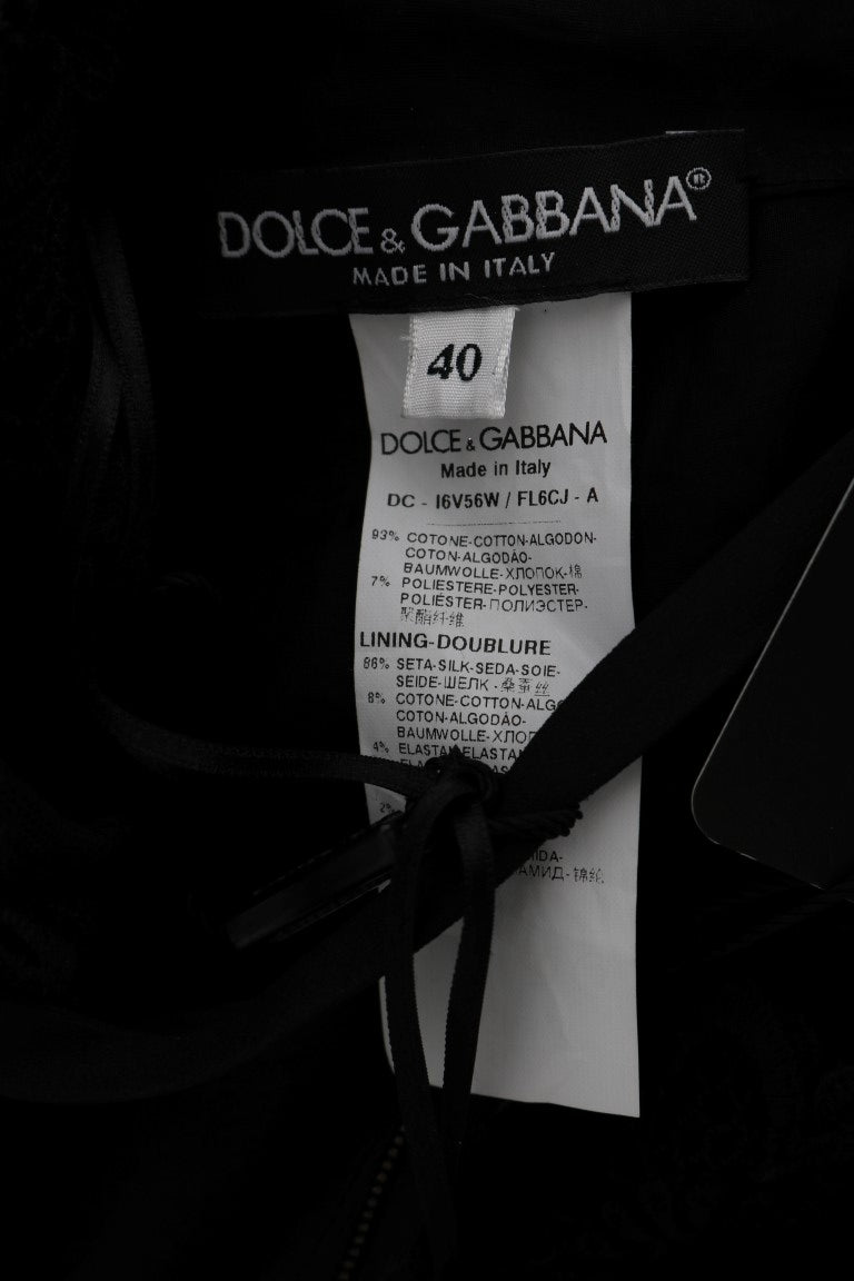 Dolce & Gabbana Black Floral Ricamo Sheath Long Dress - PreLoved & Luxe