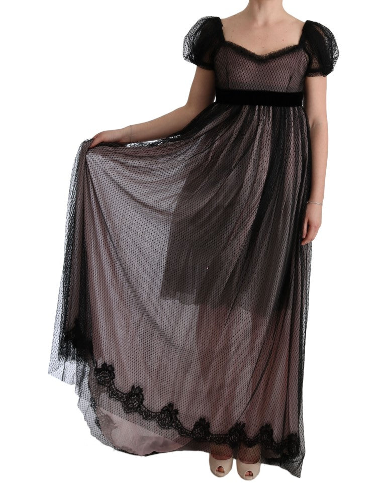 Dolce & Gabbana Black Pink Silk Long Shift Dress - PreLoved & Luxe
