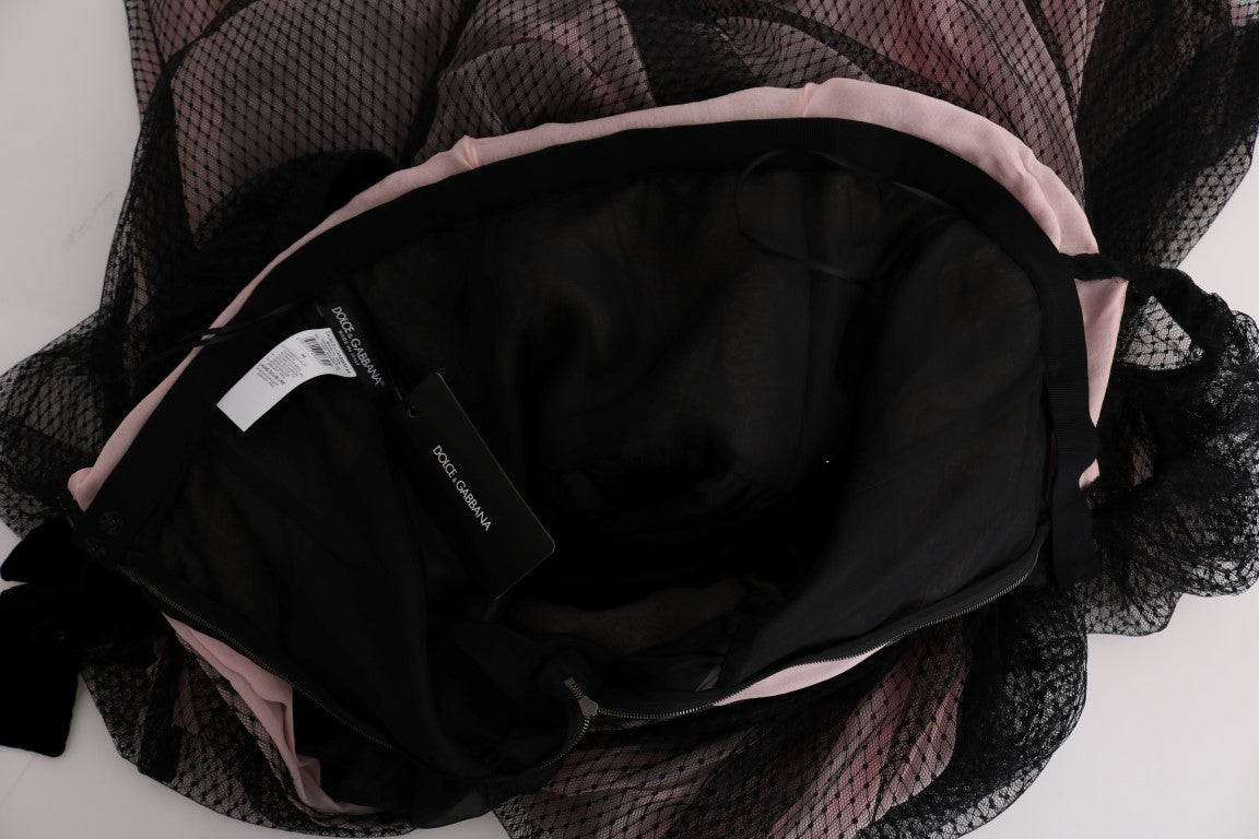 Dolce & Gabbana Black Pink Silk Long Shift Dress - PreLoved & Luxe