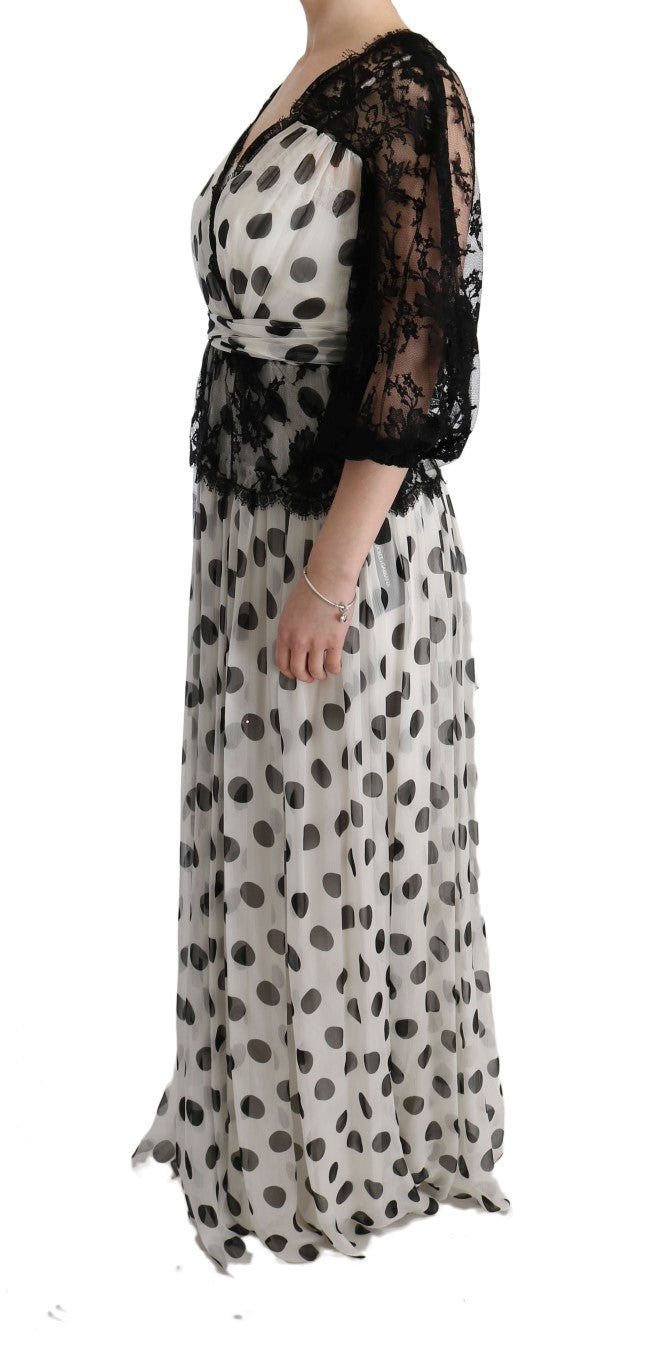 Dolce & Gabbana Black White Polka Dotted Floral Dress - PreLoved & Luxe
