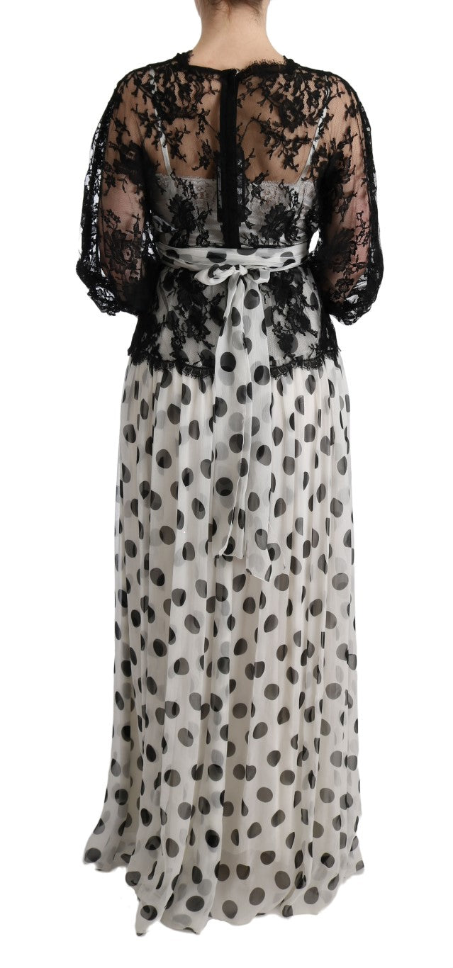 Dolce & Gabbana Black White Polka Dotted Floral Dress - PreLoved & Luxe